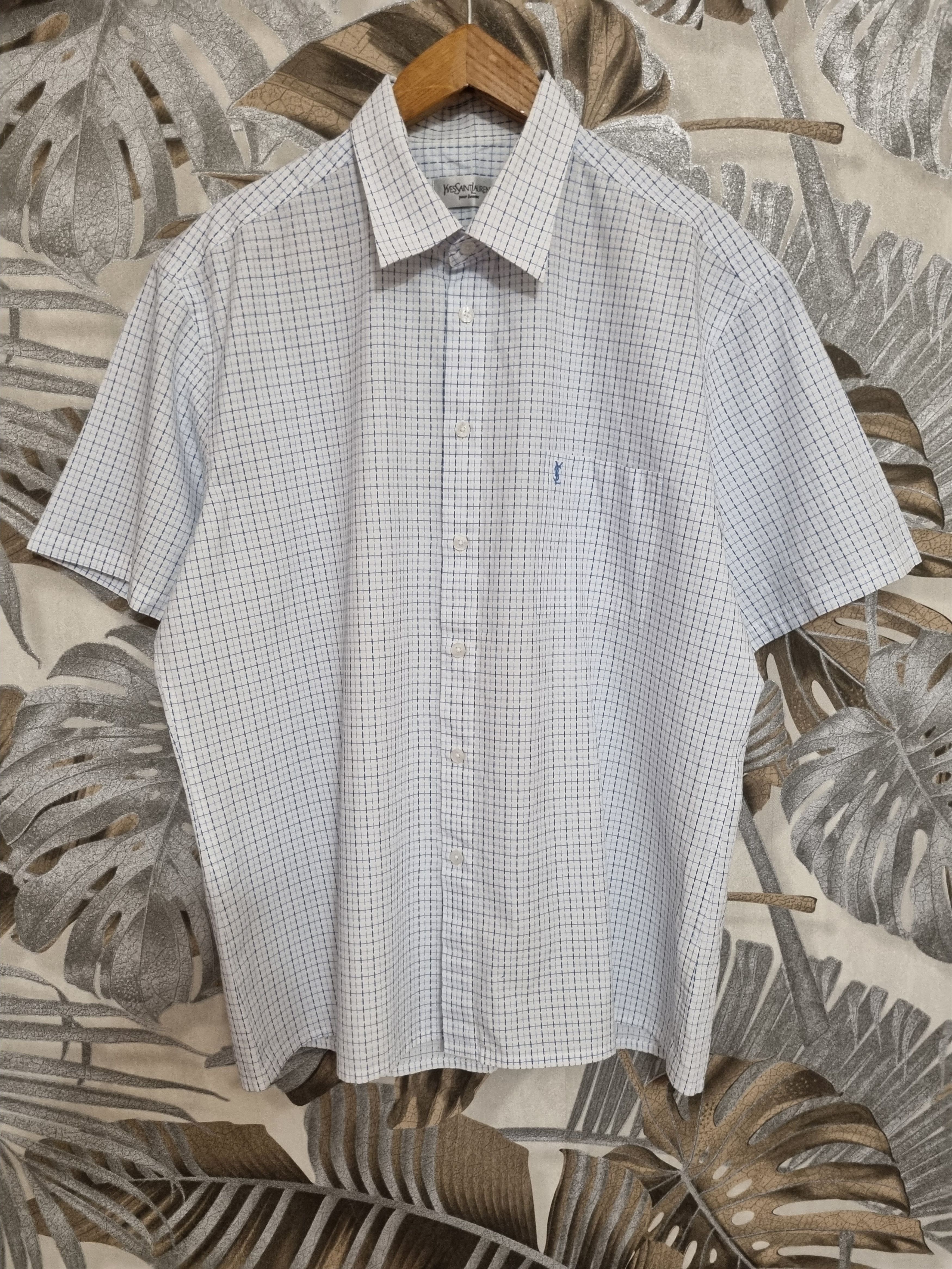 Vintage Vintage Yves Saint Laurent Short Sleeve Shirt Size US XL / EU 56 / 4 - 1 Thumbnail