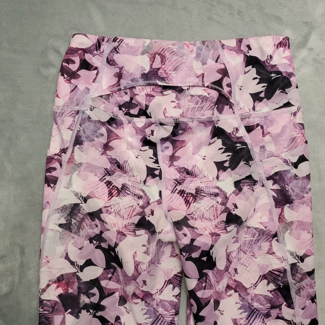 Pinko Duluth Leggings Women XS Pink Floral Stretch Athleisure Pants - Running & Jogging Yoga, Pink Floral, Womens XS Legging Pants Size 26" / US 2 / IT 38 - 7 Thumbnail