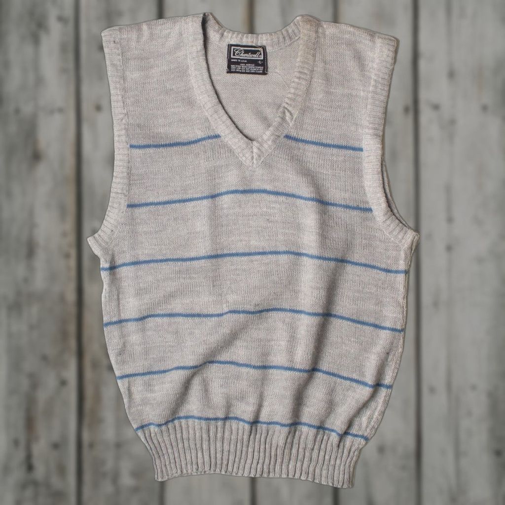 Vintage VINTAGE Chartwell Vest Knit Sweater Sleeveless Gray Large V-Neck Adults Men/Women? Size US L / EU 52-54 / 3 - 1 Thumbnail