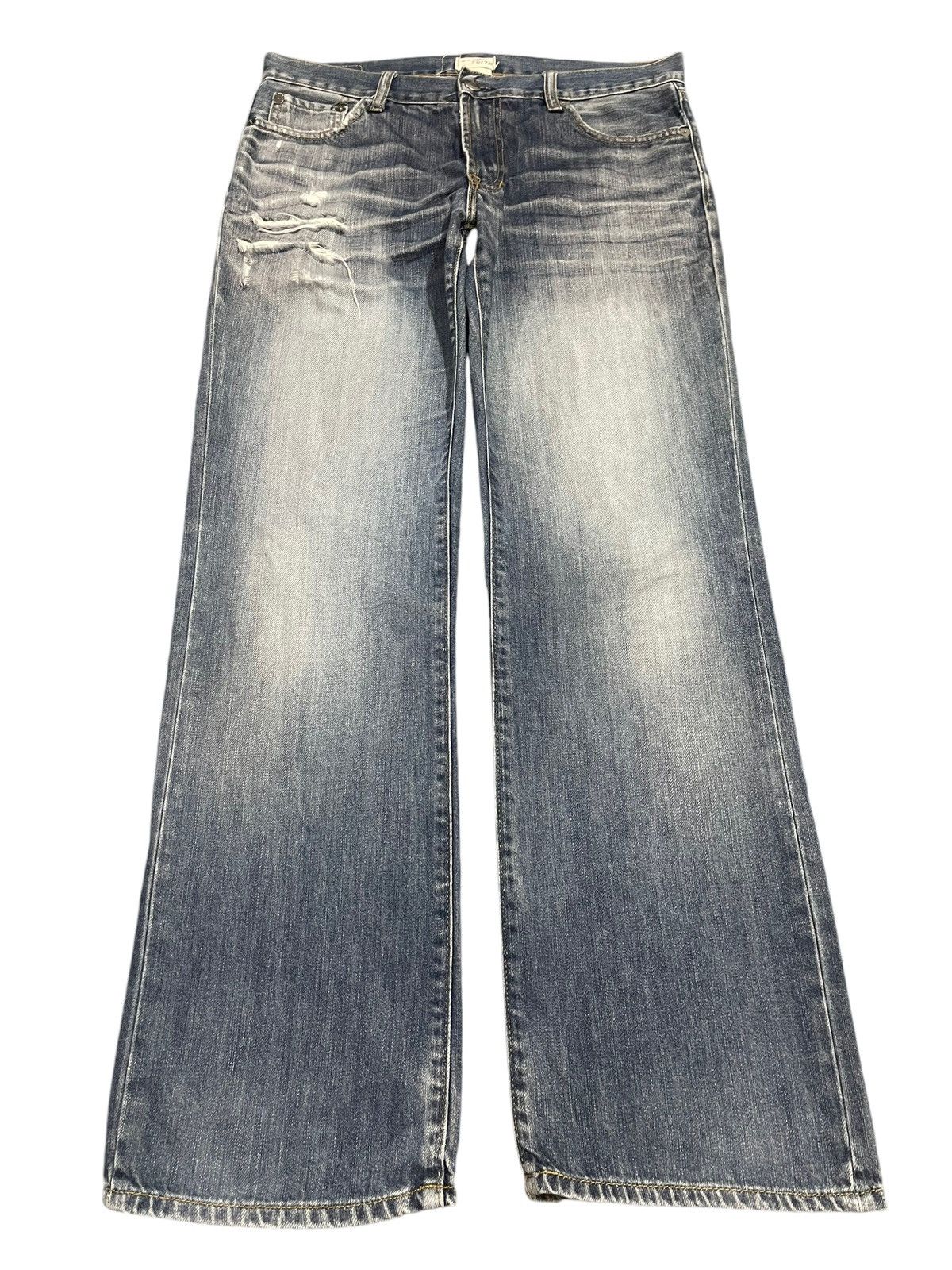 Gap Vintage Gap Blue Faded Wash Style Distressed Loose Jeans Size US 32 / EU 48 - 1 Thumbnail