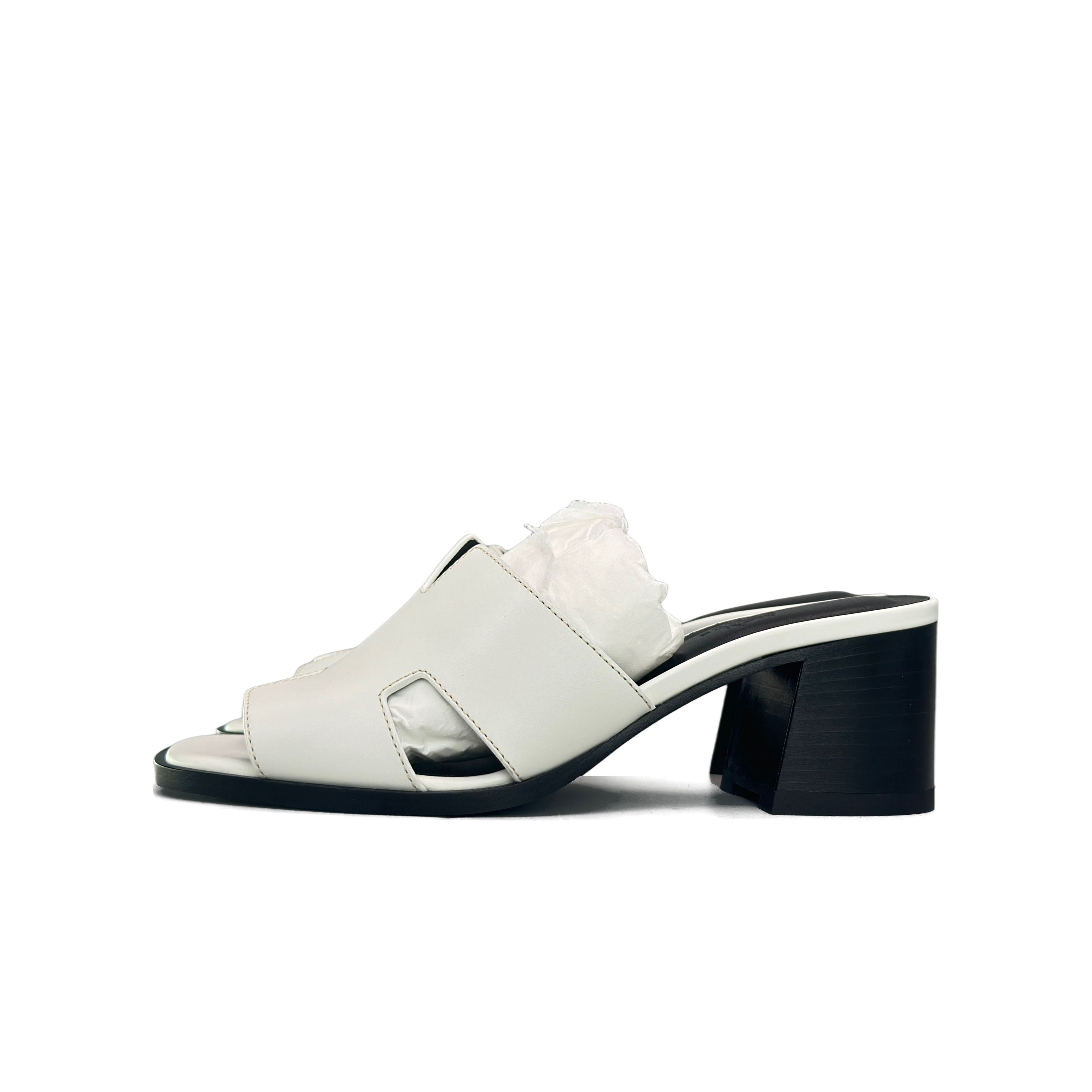 Hermes Hermès Helia Leather Block Heel Mules Size 37 Size US 7 / IT 37 - 1 Thumbnail