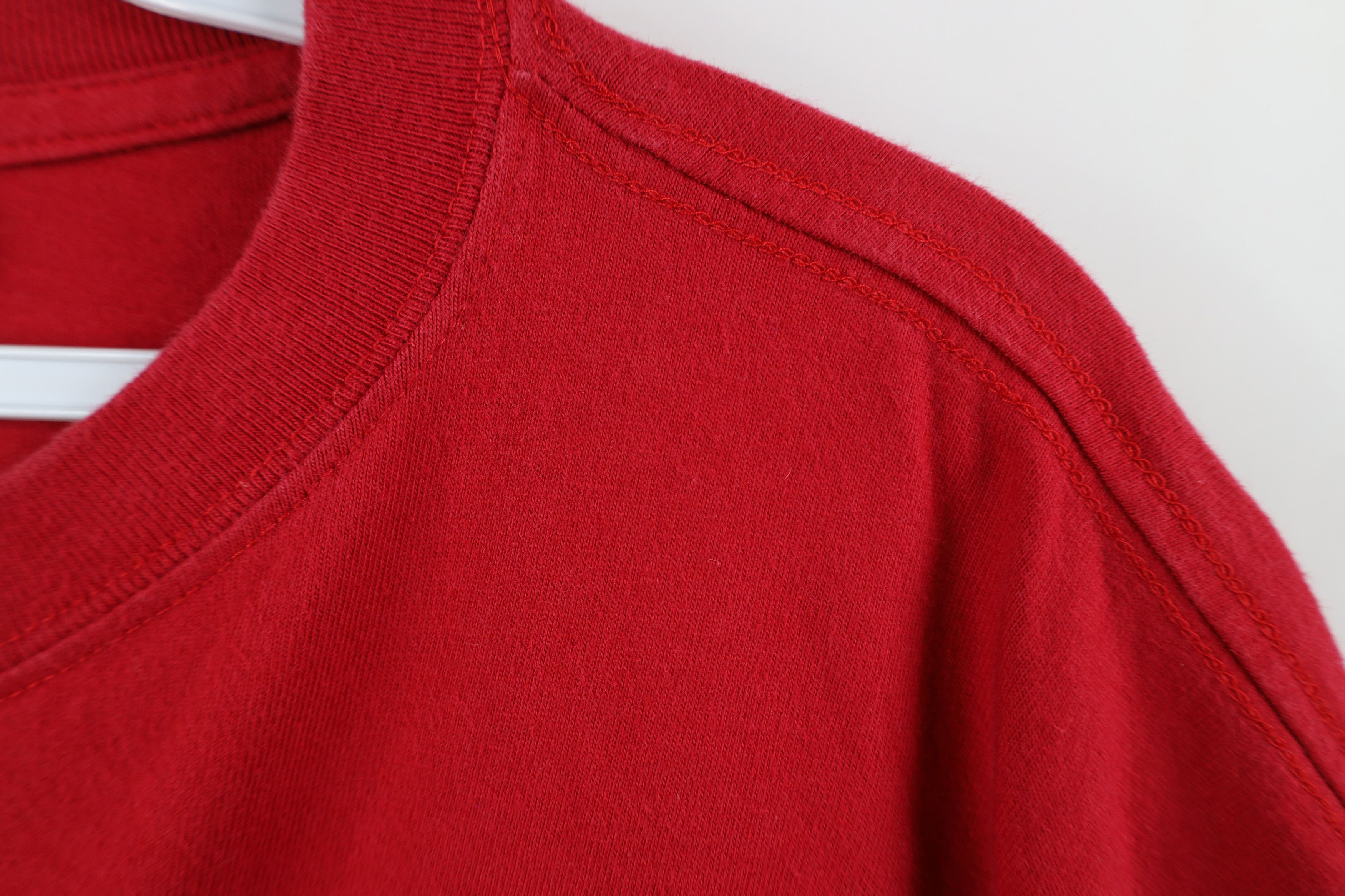 Vintage Vintage 90s Streetwear Blank Heavyweight Cotton T-Shirt Red Size US XXL / EU 58 / 5 - 5 Thumbnail