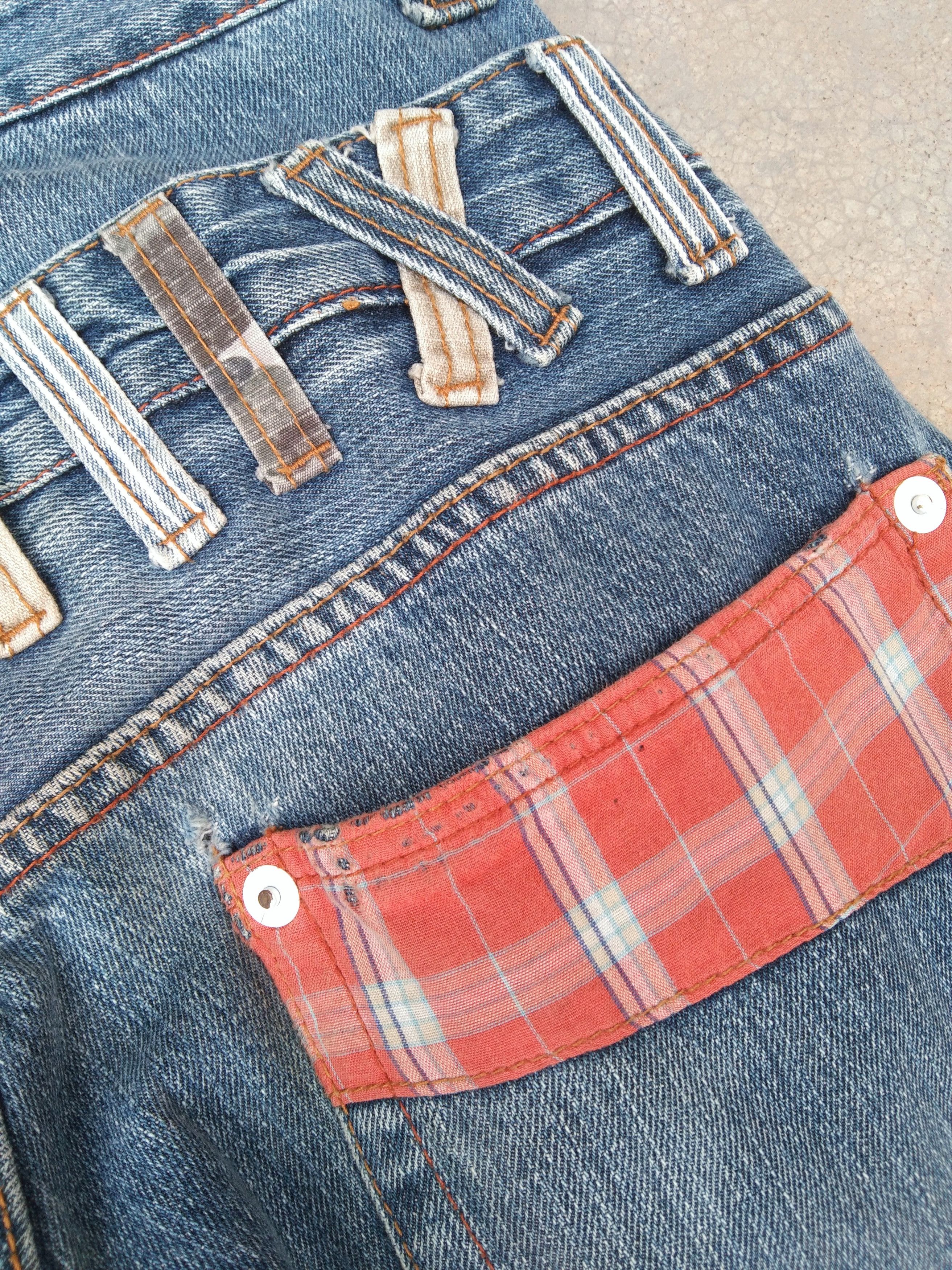 Japanese Brand Vintage Engineered Jeans Double Waist Japanese Denim 31x31.5 Size US 31 - 5 Thumbnail