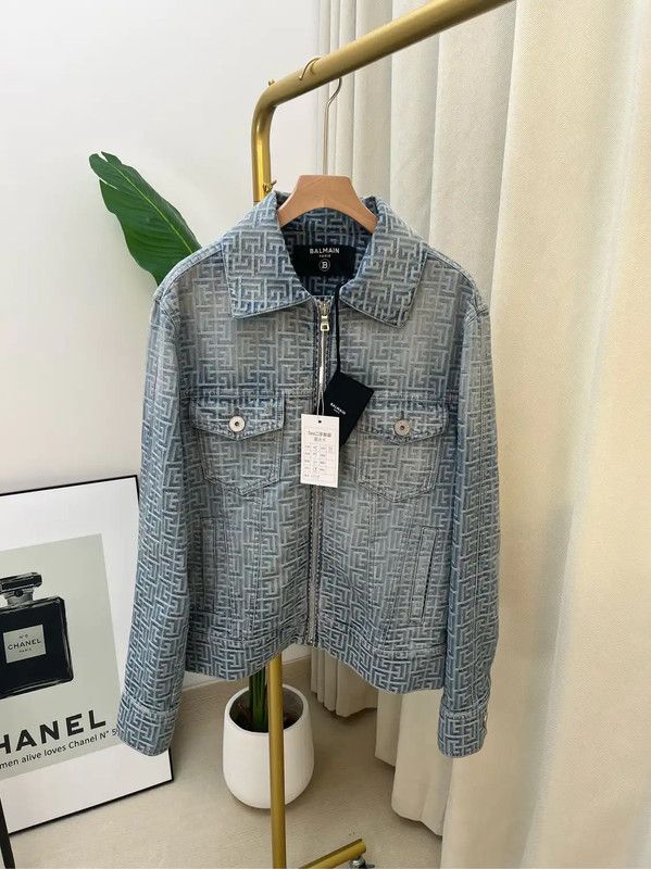 Balmain Balmain Men's Blue Jacket with Distinct Pattern 0089 Size US L / EU 52-54 / 3 - 1 Thumbnail
