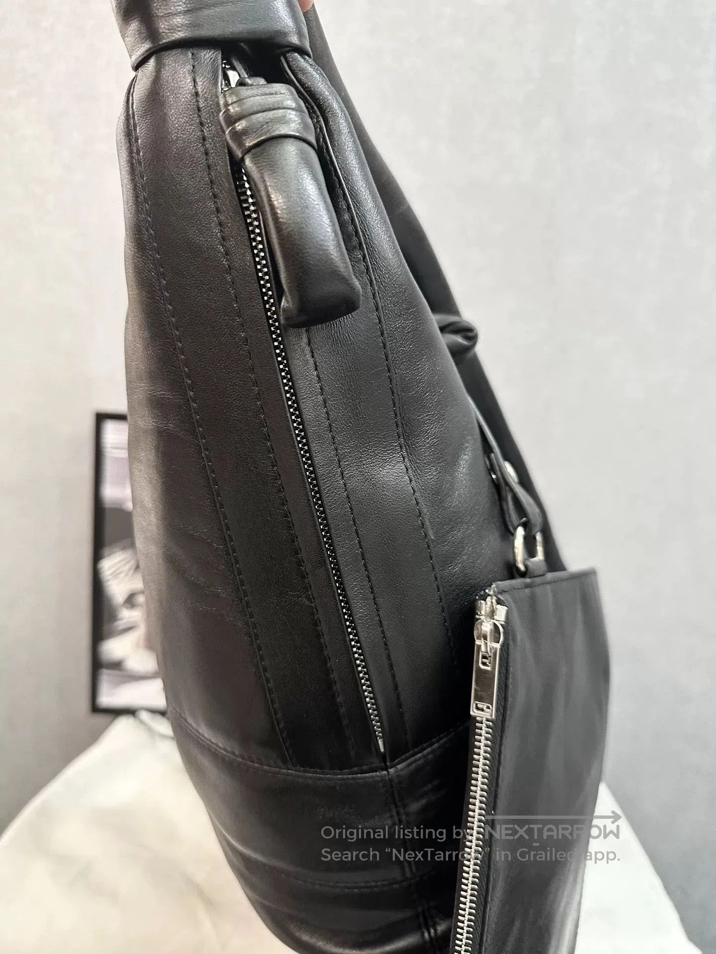 Lemaire Lemaire Large Black Sheepskin Croissant Bag. Size ONE SIZE - 7 Thumbnail