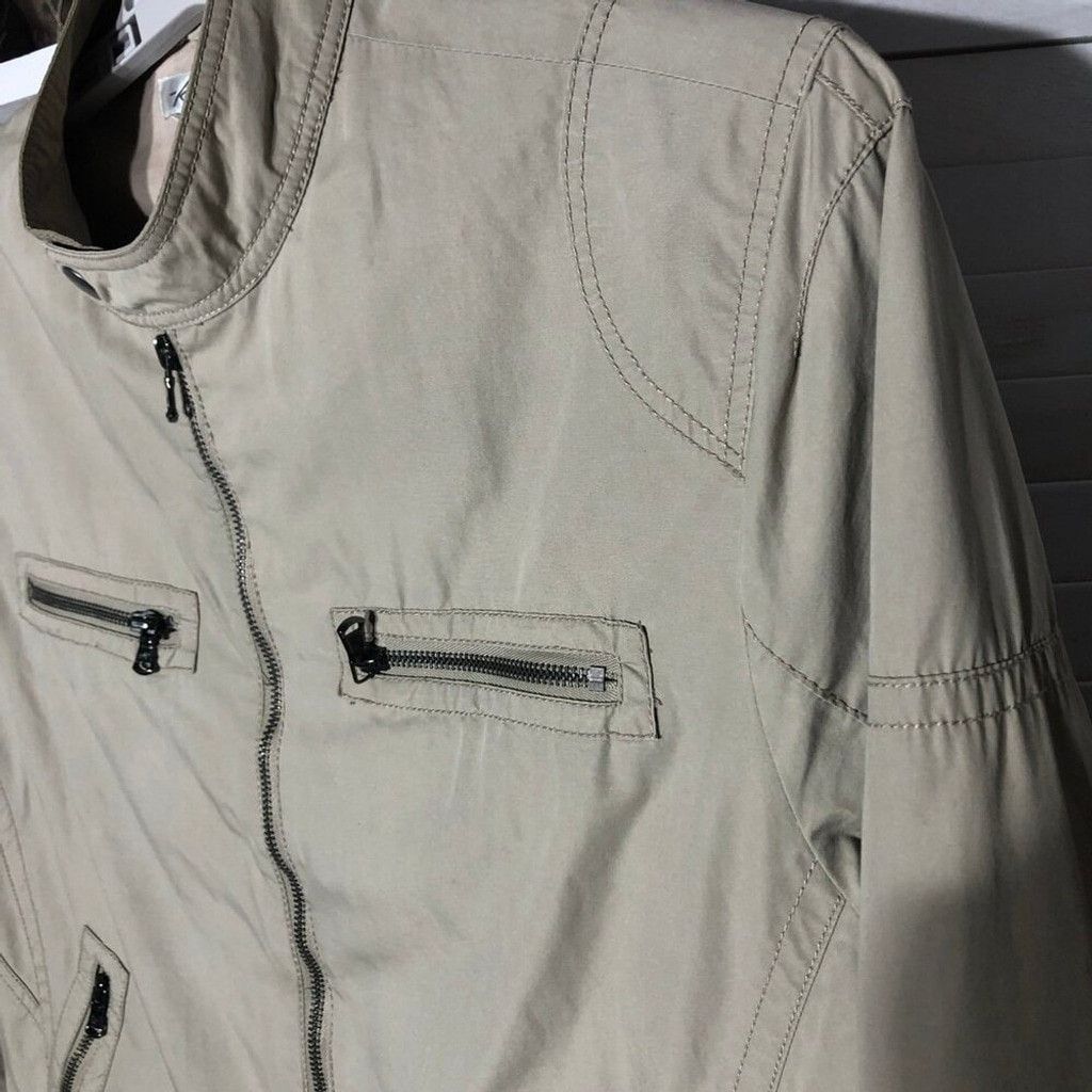 Kenneth Cole Keneth Cole Bomber Jacket Zip Pockets Collar Beige sz M Size US M / EU 48-50 / 2 - 14 Thumbnail