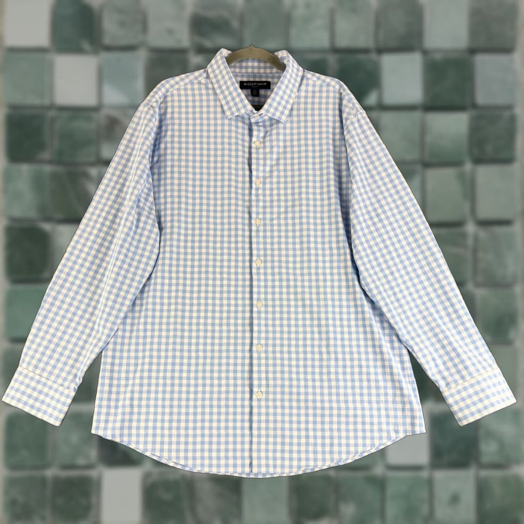 Mizzen+Main Mizzen+Main Leeward Button-Up Shirt Mens 2XL Blue Check Print Trim Fit LS Shirt Mens Blue Check Print Trim Fit LS Size US XXL / EU 58 / 5 - 1 Thumbnail