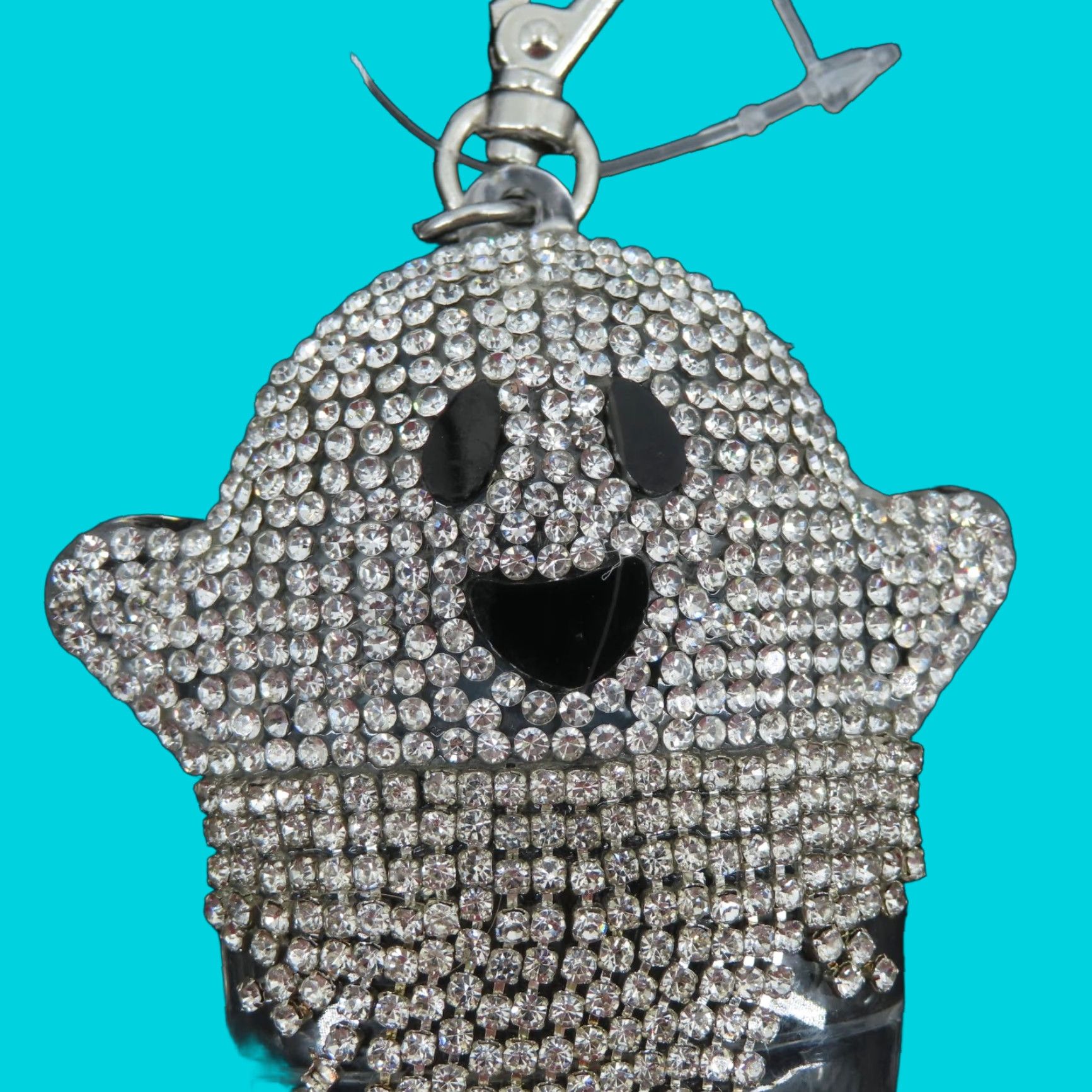 Vintage Bath & Body Works Ghost PocketBac Keychain Clip Rhinestone Bling Silver NEW Halloween Unisex Size ONE SIZE - 1 Thumbnail