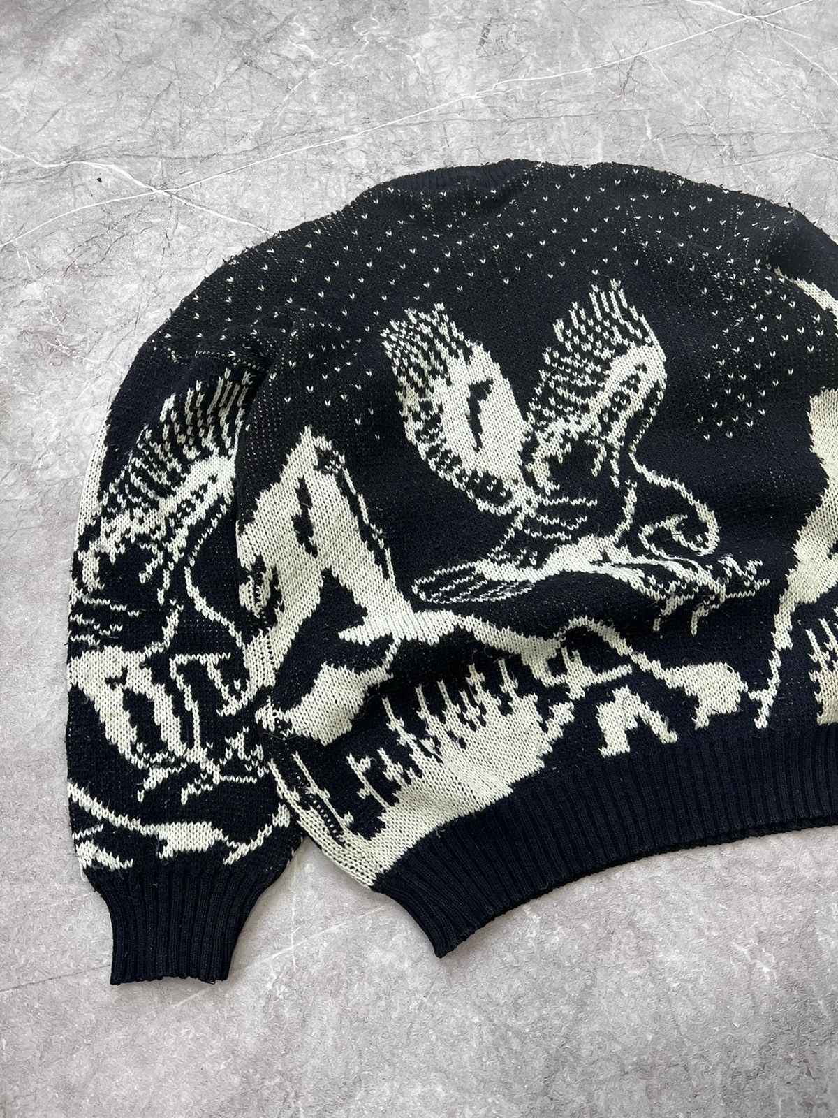 Hysteric Glamour × If Six Was Nine × Le Grande Bleu (L.G.B.) VINTAGE BOXY ARCHIVE EAGLE BLACK SWEATER CREWNECK Size US M / EU 48-50 / 2 - 8 Thumbnail