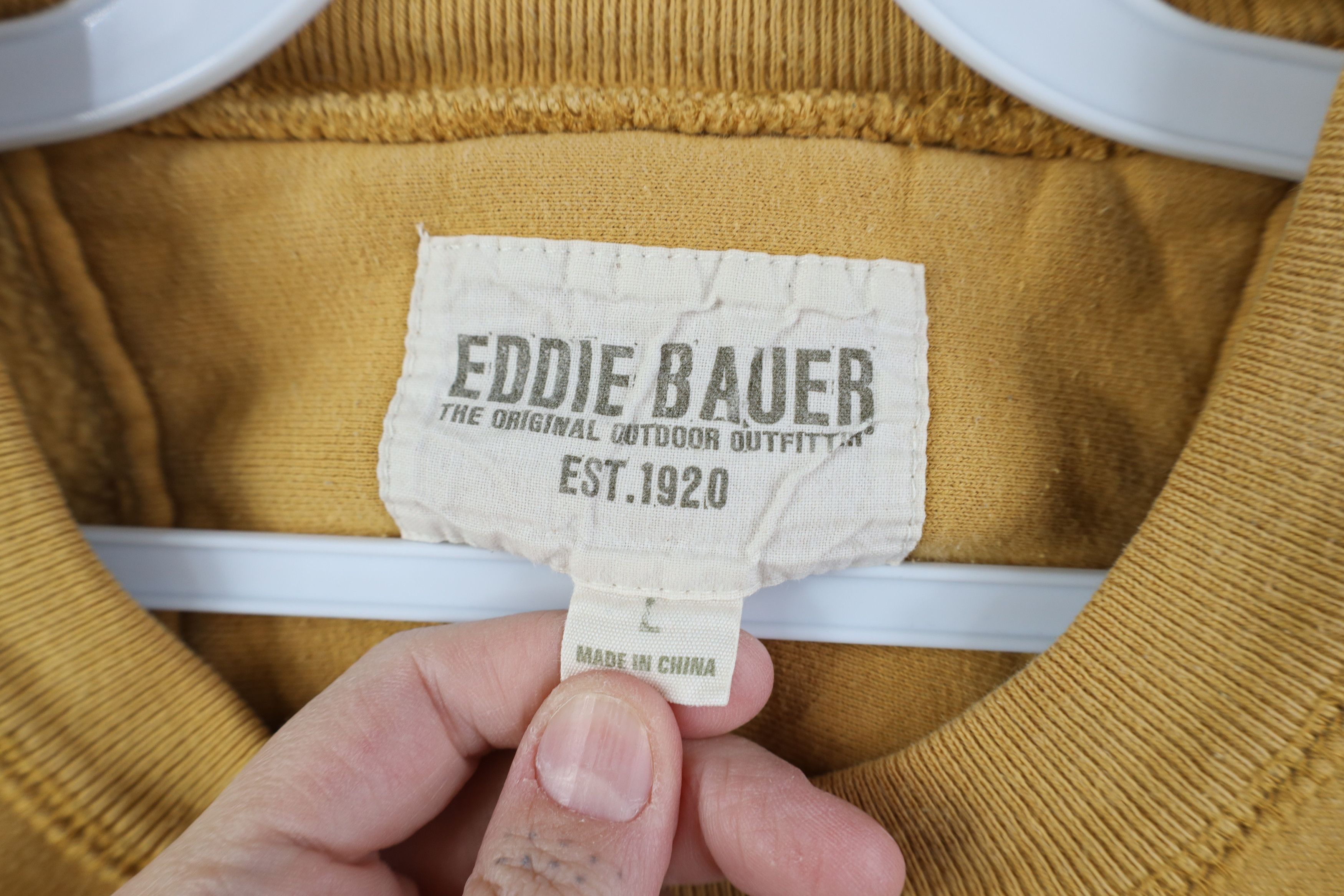 Eddie Bauer Vintage Y2K Eddie Bauer Heavyweight Sweatshirt Wheat Brown Size US L / EU 52-54 / 3 - 9 Thumbnail