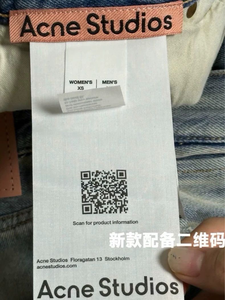 Acne Studios Acne Studios size:XS Washed blue splashed ink jeans Size 22" - 5 Thumbnail