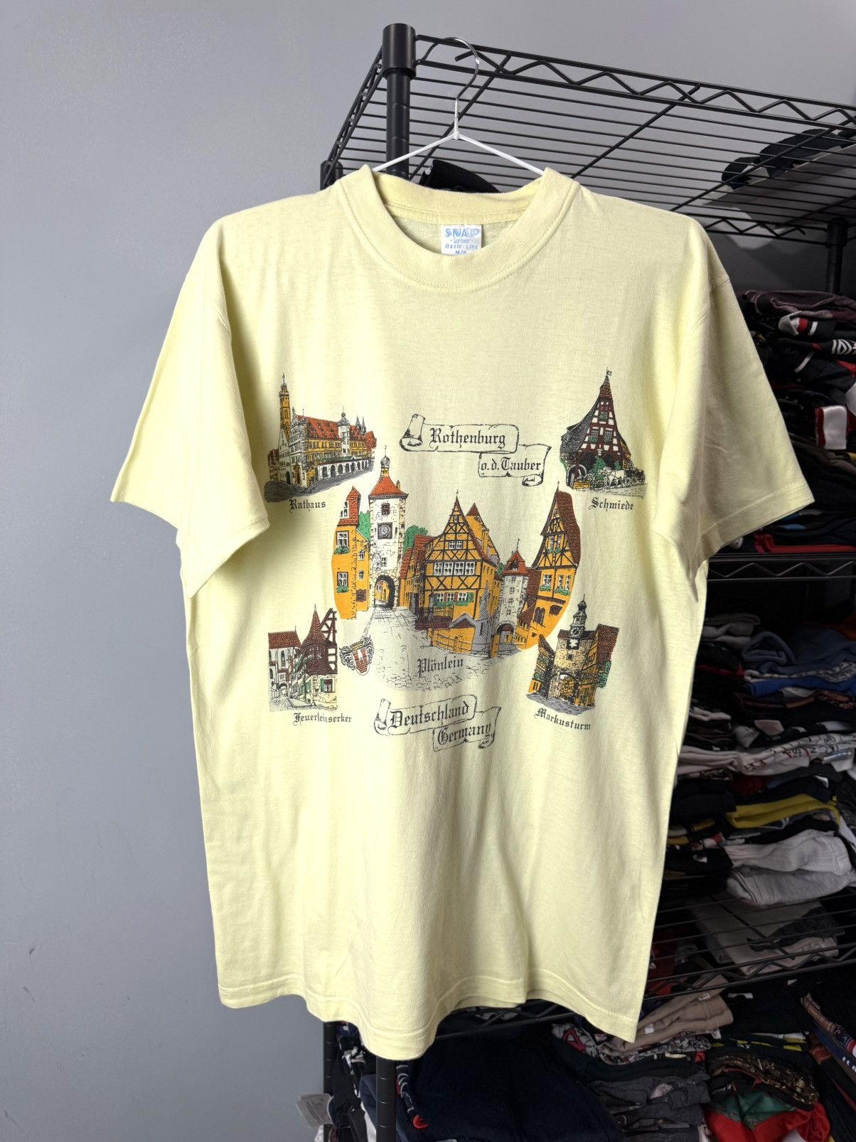 Vintage 80-90’s Vintage Germany Old City Art T Shirt Size US M / EU 48-50 / 2 - 1 Thumbnail