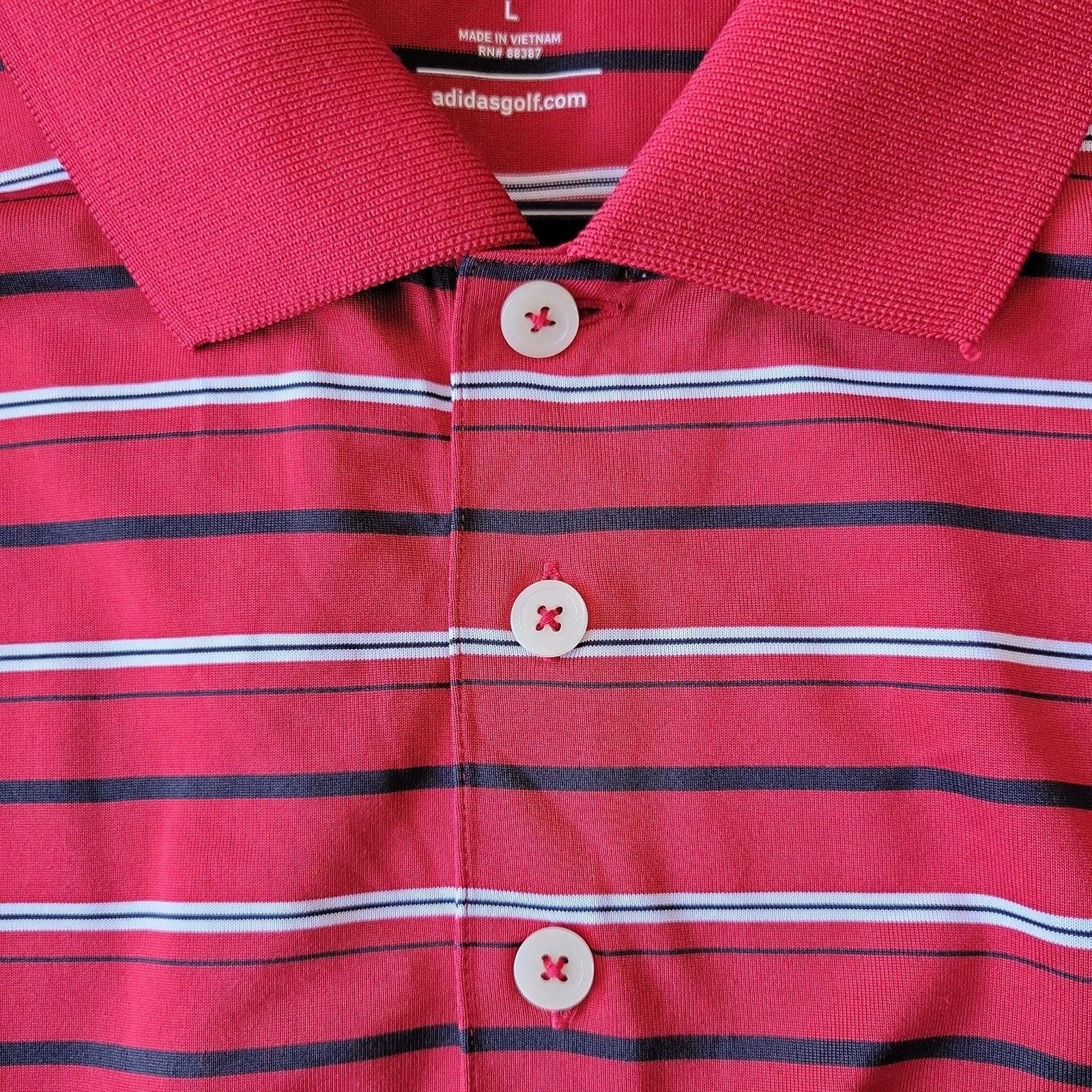 Adidas Men's large Adidas ClimaLite golf polo collared shirt red Size US L / EU 52-54 / 3 - 3 Thumbnail