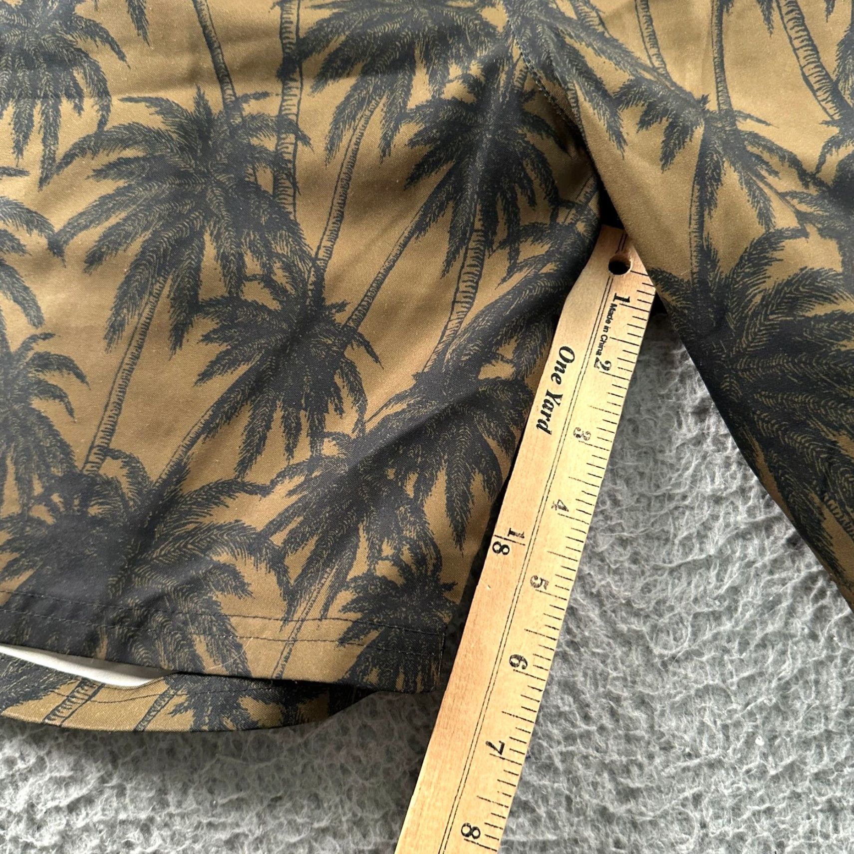 Outerknown Outerknown Swim Trunks Mens 33 Olive Palm Print Drawstring Quick Dry Board Shorts Beach Tropical Mens Size ONE SIZE - 5 Thumbnail