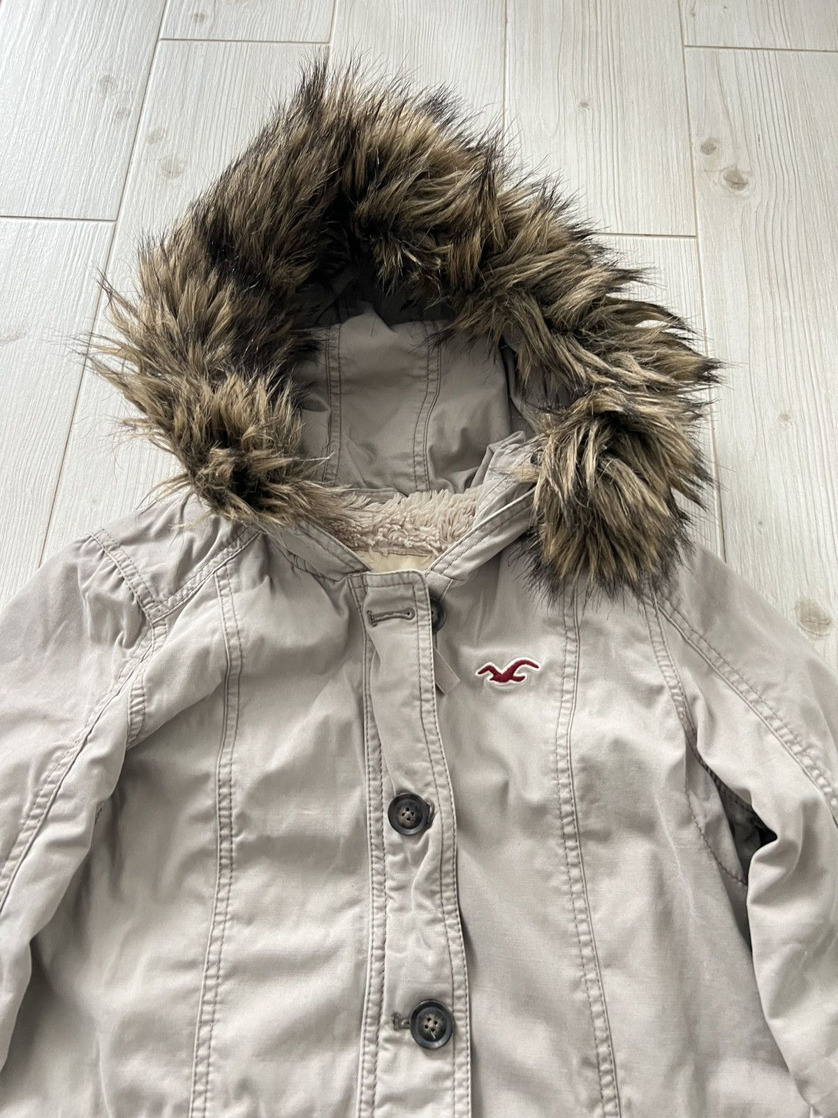 Hollister Hollister Y2K Womens Hooded Utility Coat Sherpa Lined Jacket Size M / US 6-8 / IT 42-44 - 1 Thumbnail