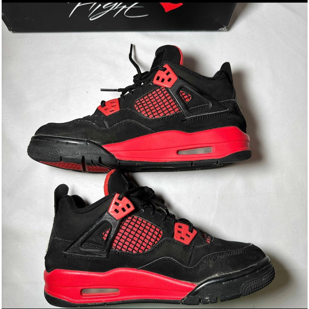 Jordan Brand × Nike Size 5 - Nike Air Jordan 4 Retro GS Red Thunder Men's Shoes Size US 5 / EU 37 - 3 Thumbnail