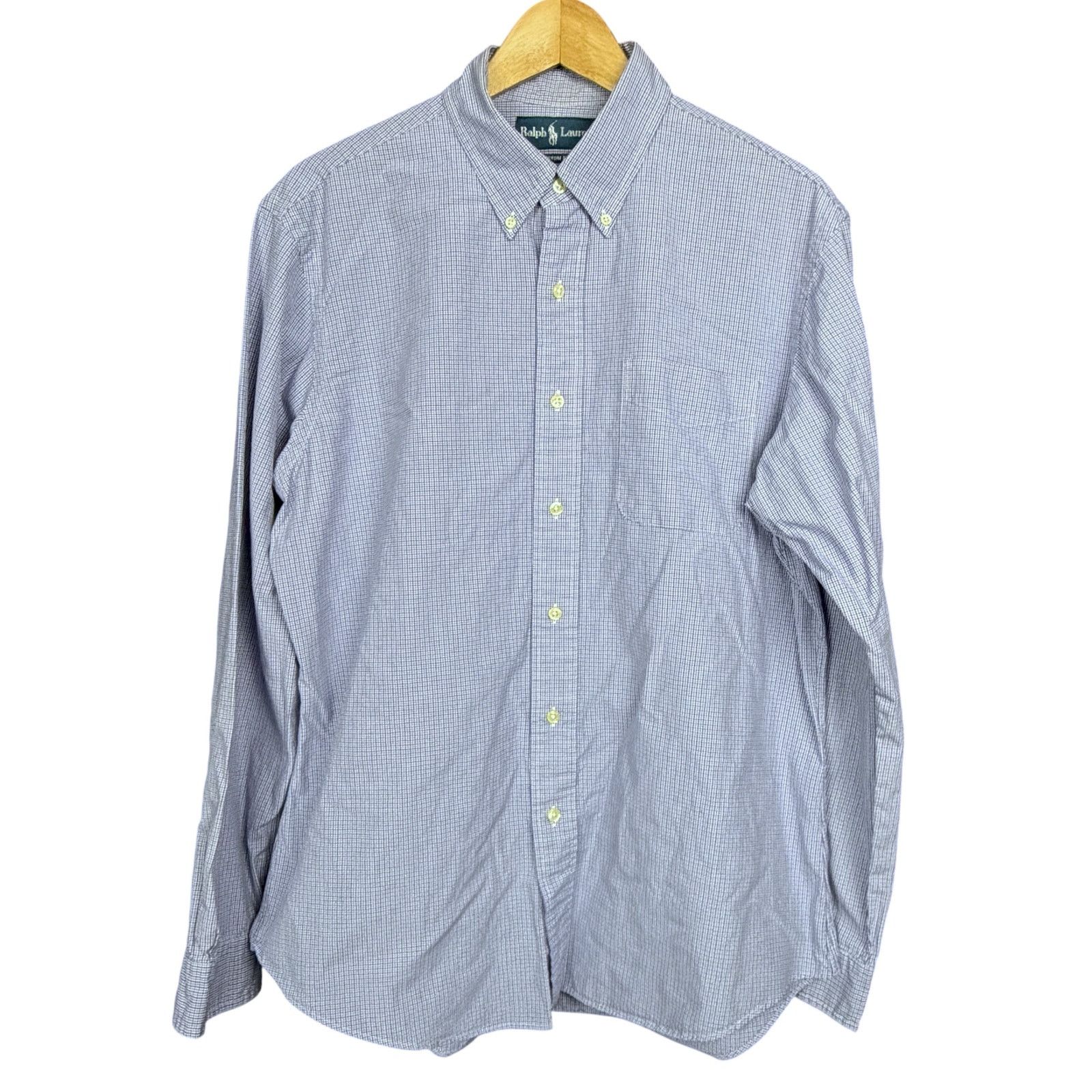 Ralph Lauren Ralph Lauren Vintage Men's L Blue Gingham Button Down Shirt Size US L / EU 52-54 / 3 - 7 Thumbnail