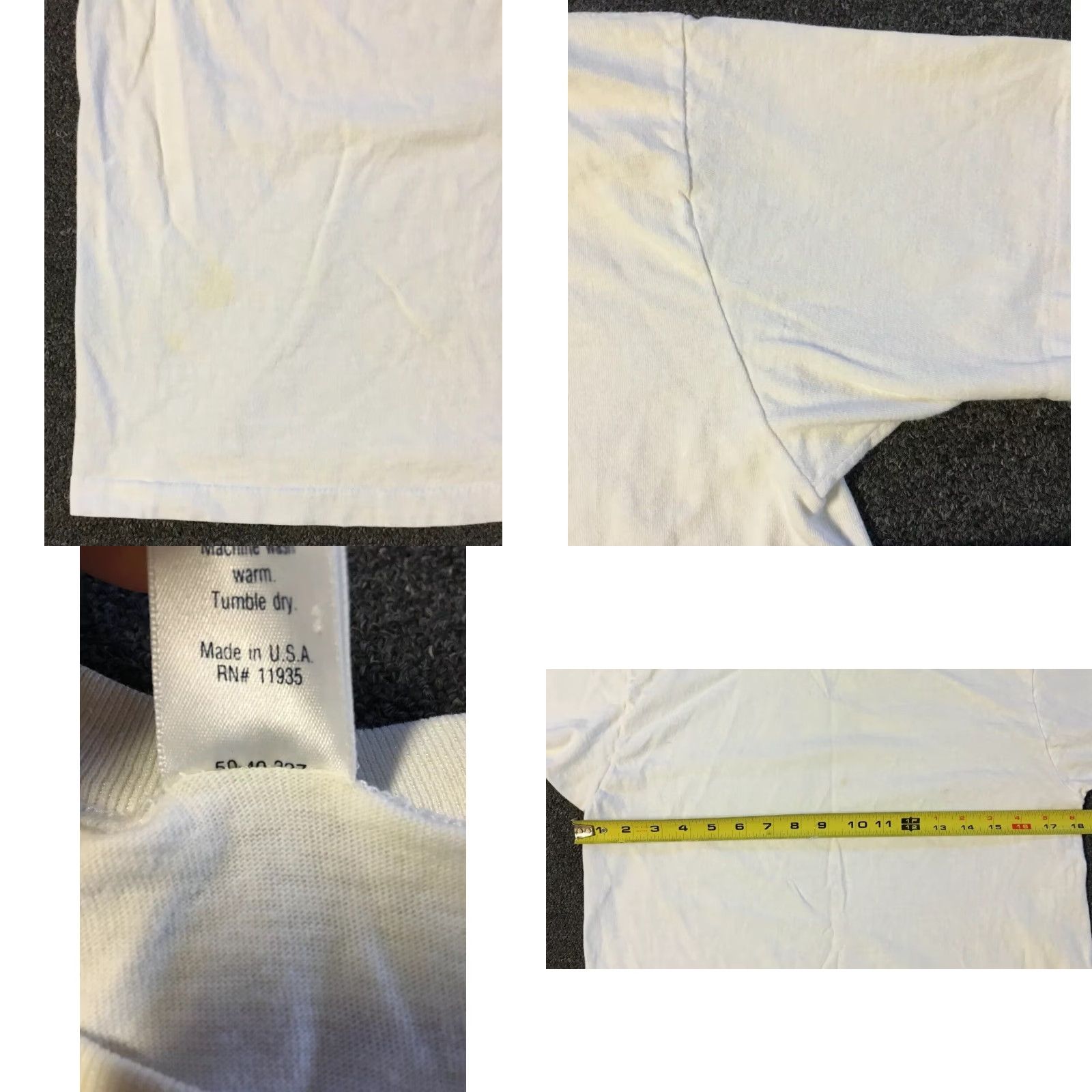 Stafford VINTAGE Stafford Shirt S White 90s Grunge Distressed 100% Cotton Single Stitch USA Mens Girls Womens? Size US S / EU 44-46 / 1 - 8 Thumbnail