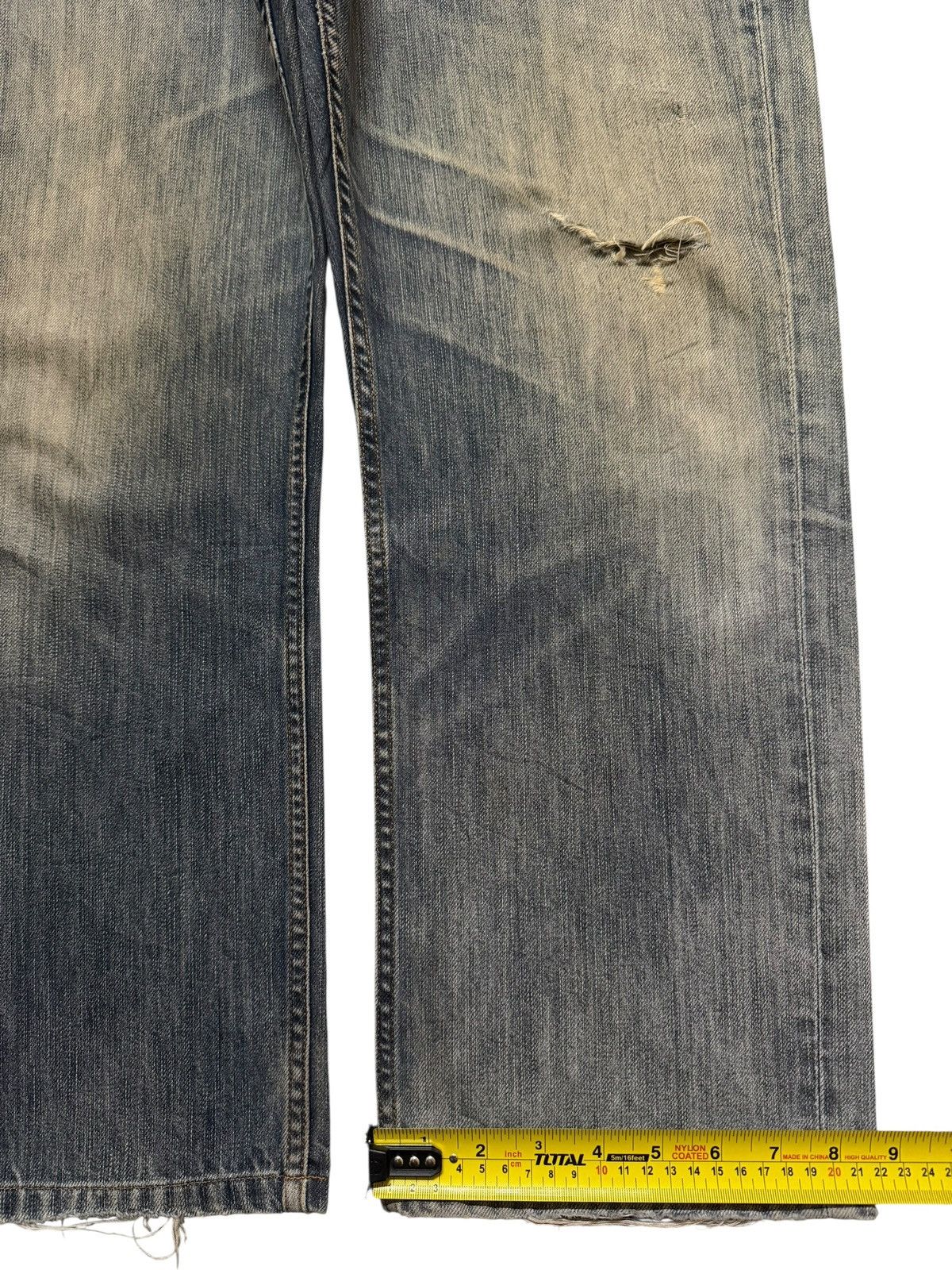 Uniqlo Vintage Y2K Japanese Uniqlo Mud Wash Distress Wide Leg Baggy Size US 35 - 13 Thumbnail