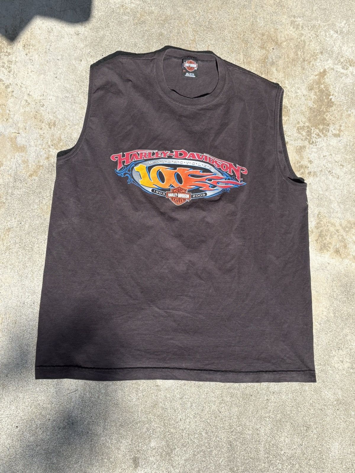 Harley Davidson Vintage Y2K 2003 Harley Davidson SleeveLess Shirt Size US XXL / EU 58 / 5 - 1 Thumbnail