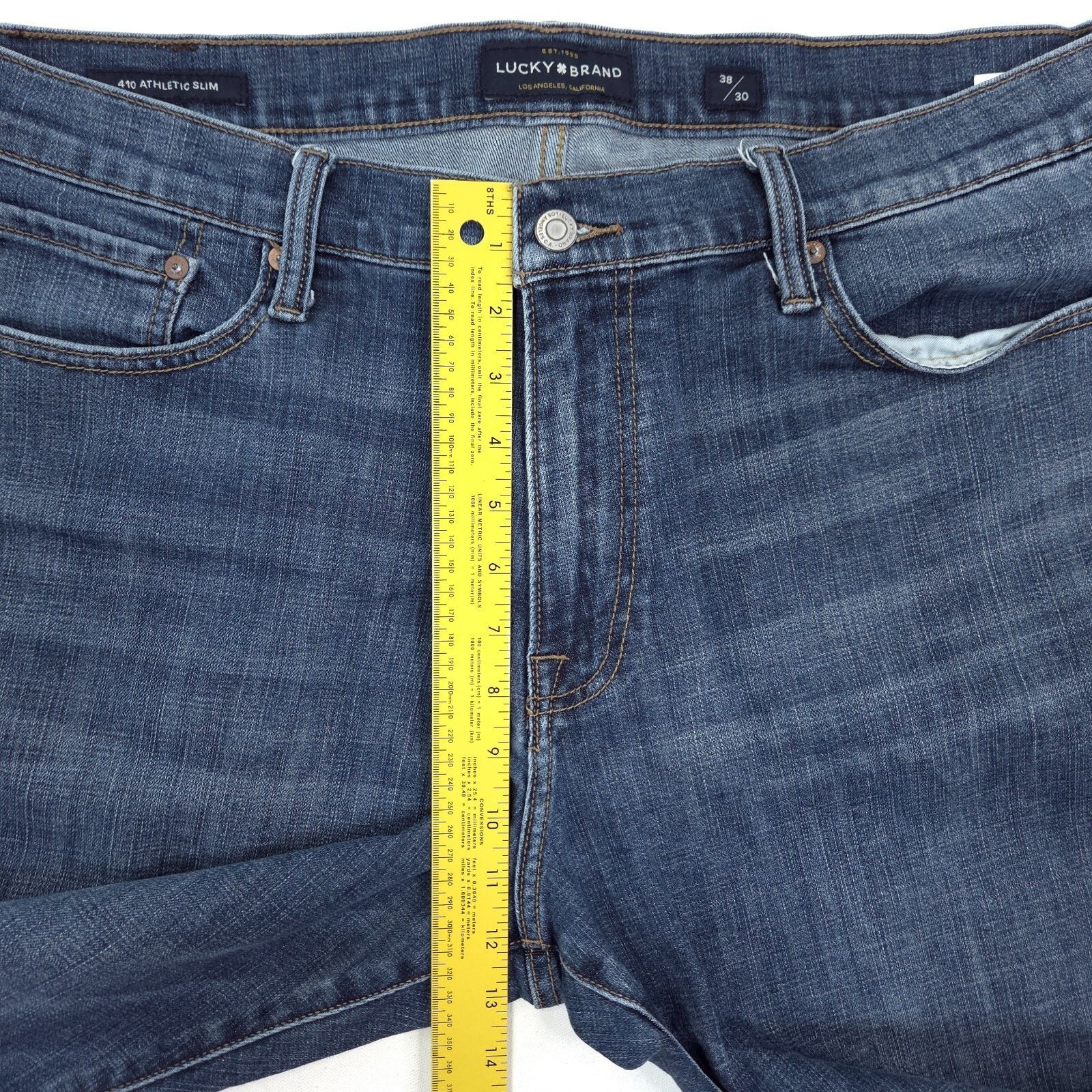 Lucky Brand Lucky Brand 410 Athletic Slim Jeans Mens 38x25.5 Dark Wash Size US 38 / EU 54 - 5 Thumbnail