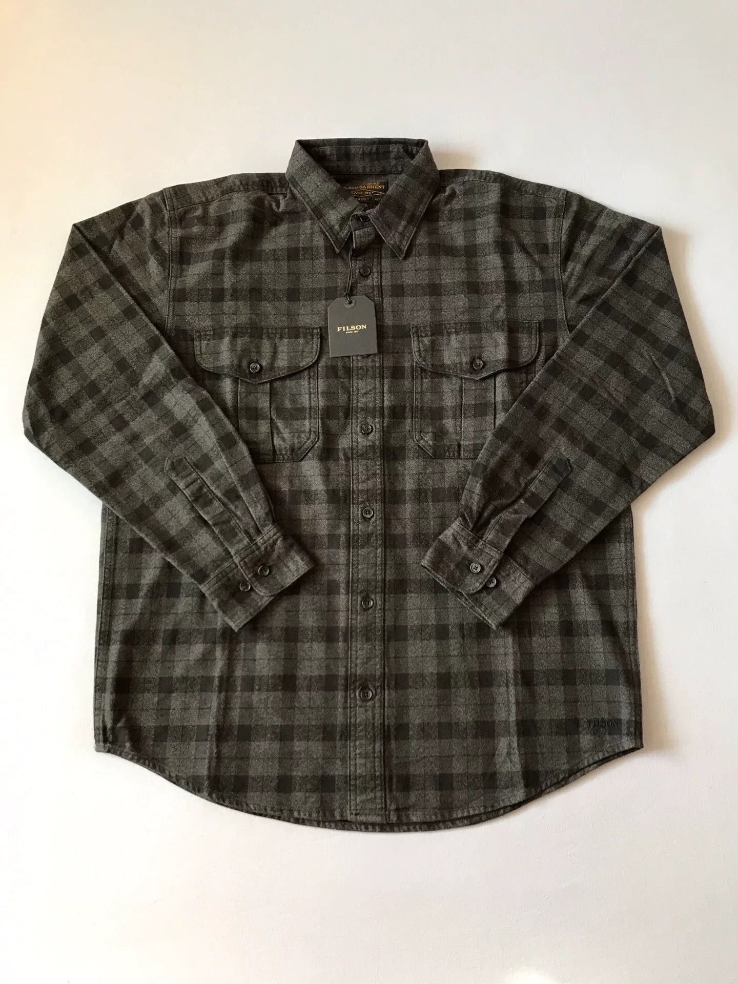 Filson Filson Gray Black Check Flannel Work Shirt Size US M / EU 48-50 / 2 - 1 Thumbnail