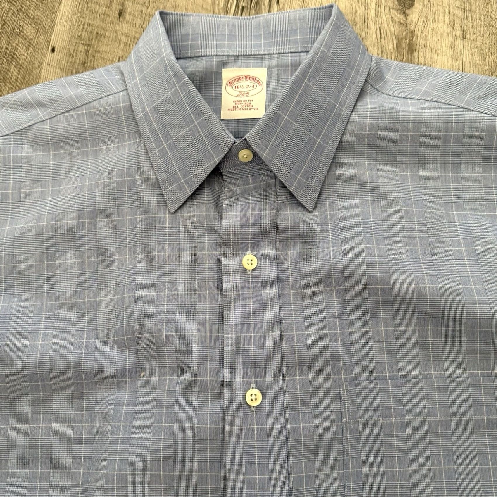 Brooks Brothers Brooks Brothers 346 Original Polo Shirt Mens 16.5 32/33 Blue Glen Plaid Non Iron Shirt Size US XL / EU 56 / 4 - 6 Thumbnail