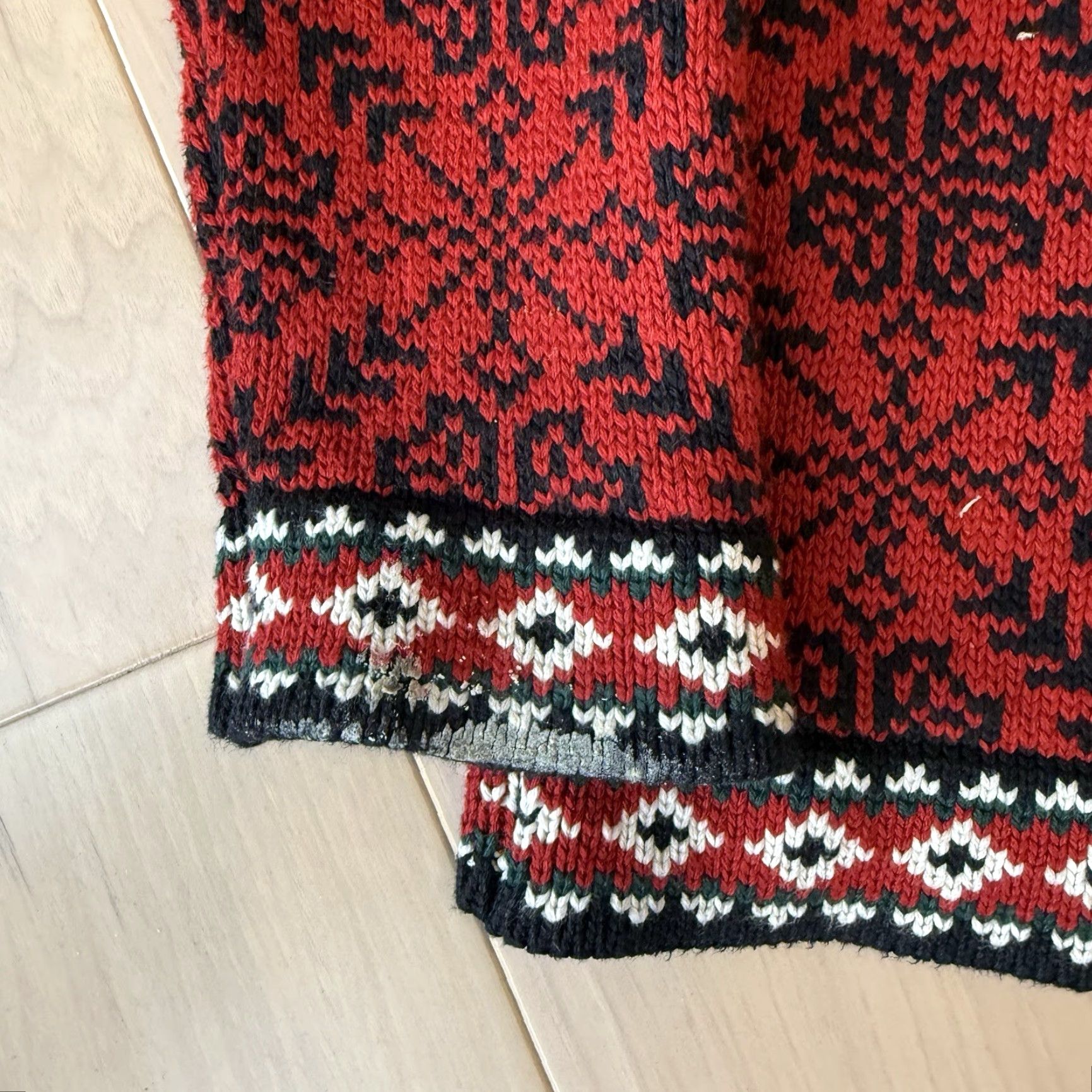 Vintage VINTAGE LL Bean Nordic Cardigan Women's M Red Argyle Norse Aran Sweater Cardigan Knit Pullover Crew Neck Size M / US 6-8 / IT 42-44 - 5 Thumbnail