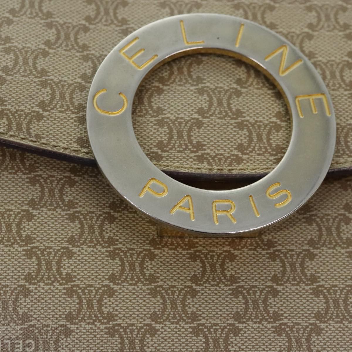 Celine CELINE Macadam Canvas Shoulder Bag Beige Gold Size ONE SIZE - 13 Thumbnail