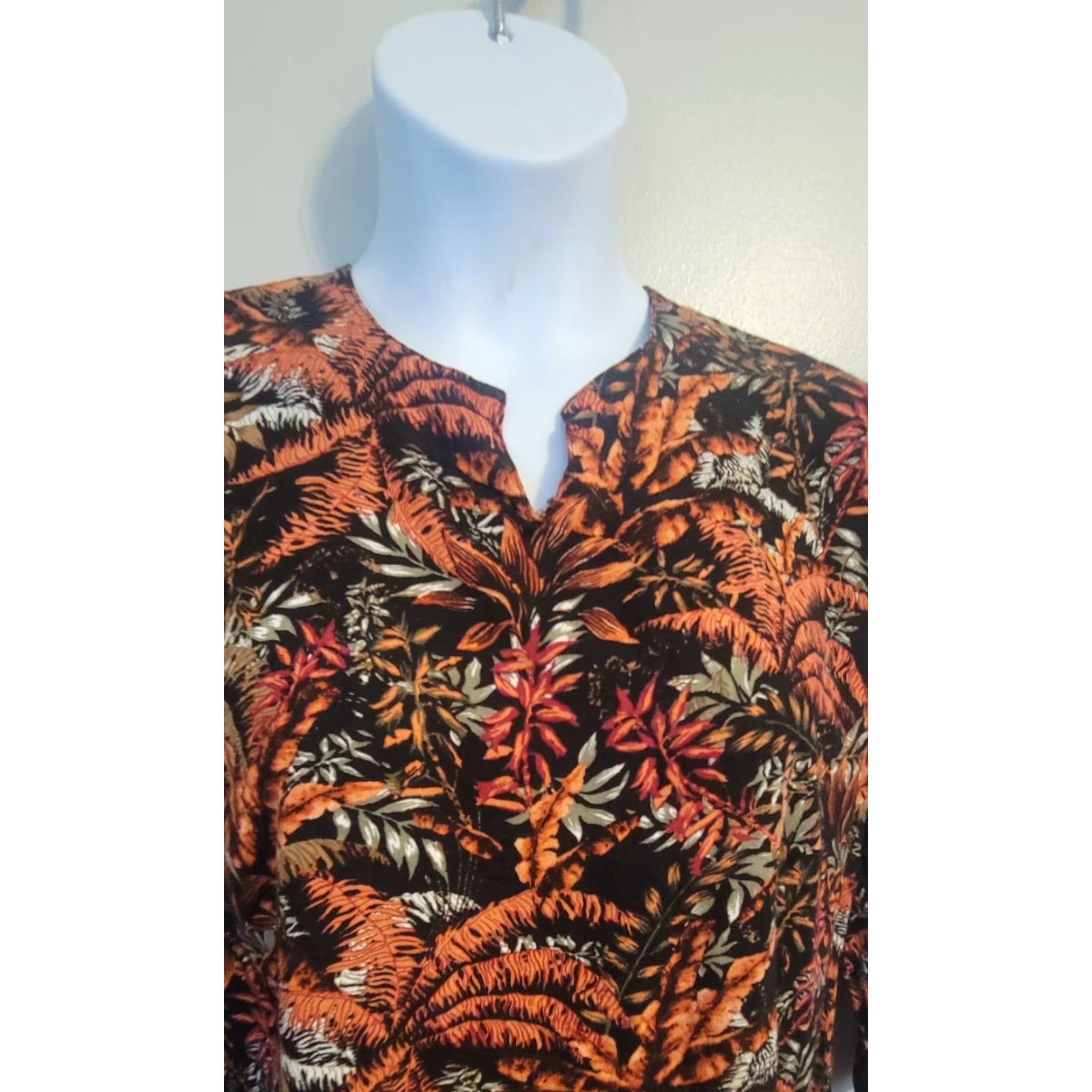 Vintage Model Canturk Blouse Tunic Top XXL Black Women Plus Size 2X 3/4 Sleeve Round Neck Vintage No Size XXL / US 16-18 / IT 52-54 - 2 Thumbnail