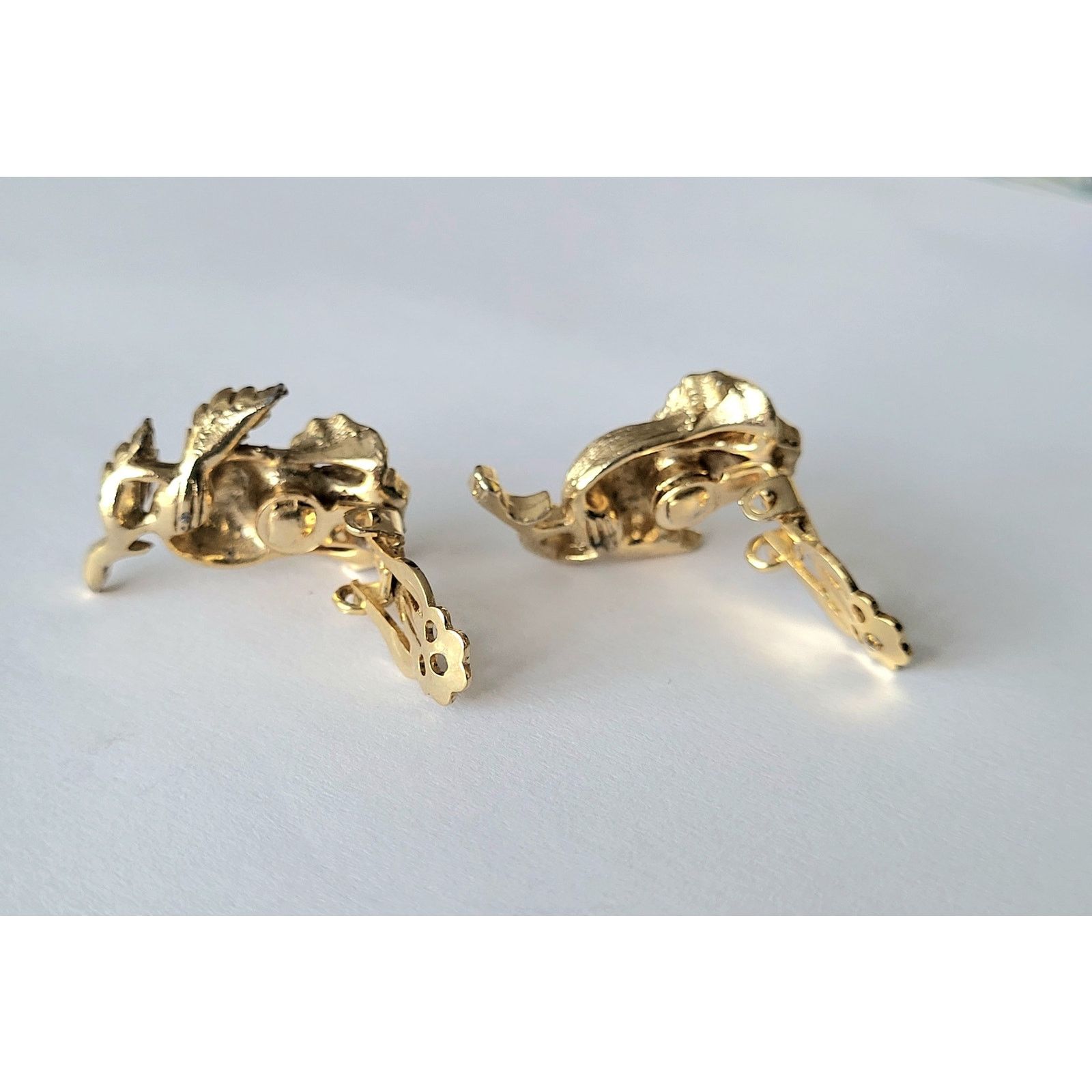 Other Lisner Signed Vintage Earrings Gold Flower Clip Size ONE SIZE - 4 Thumbnail