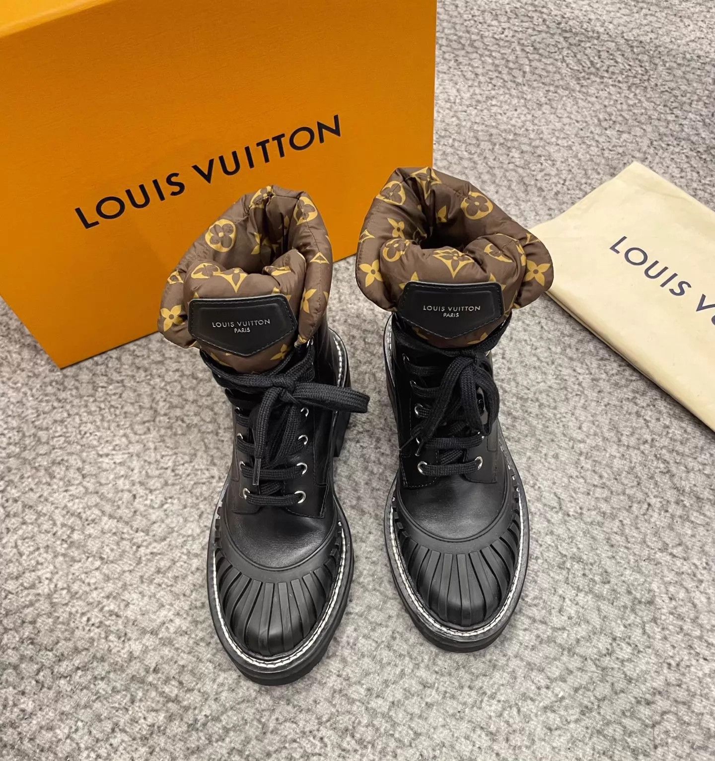 Louis Vuitton Louis Vuitton Monogram Leather Short Boots 36- Vintage Size US 5.5 / IT 35.5 - 1 Thumbnail