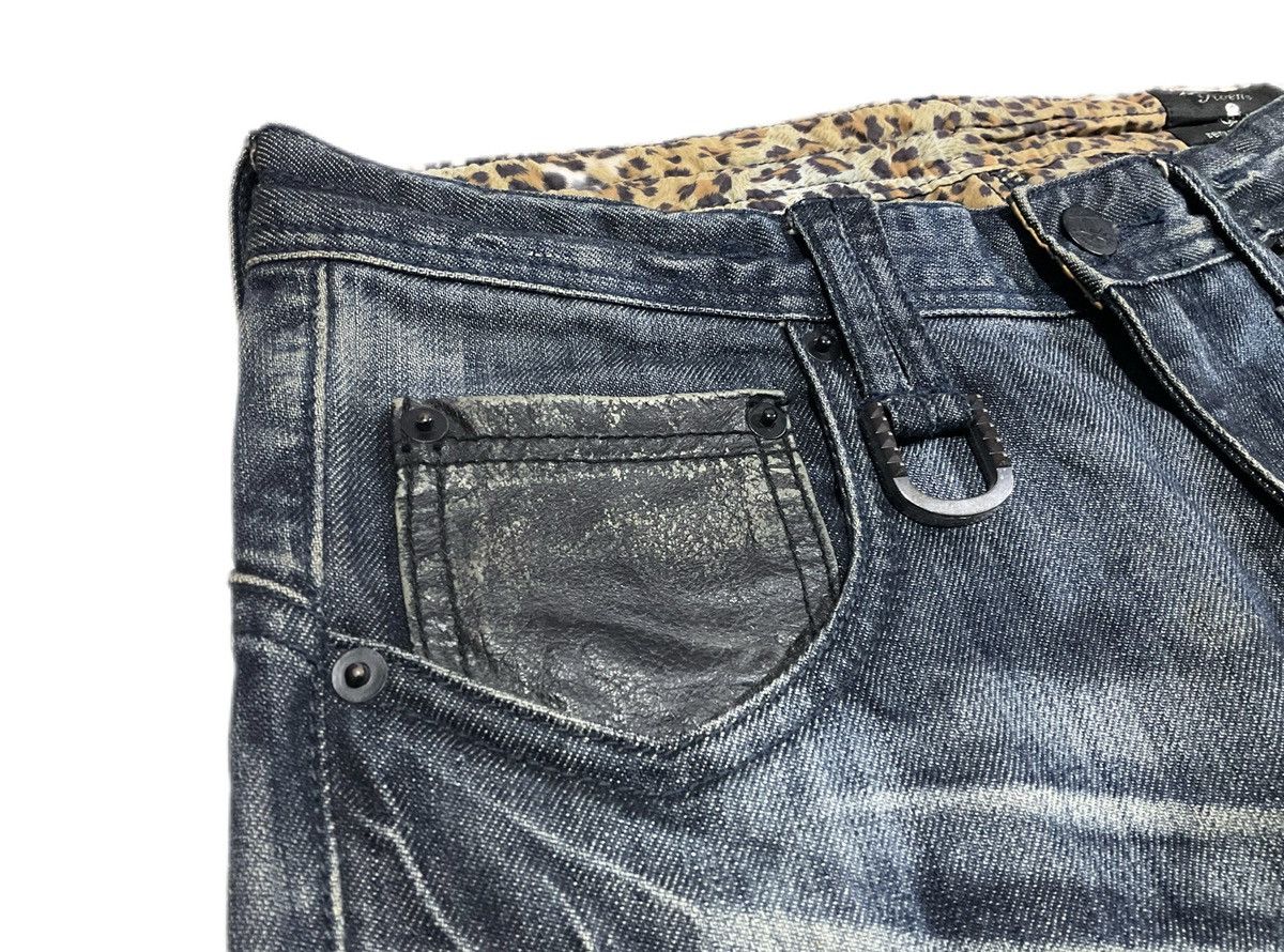 🔥Sick Y2K Roen x Semantic Design Rivet Skull Denim Leopard