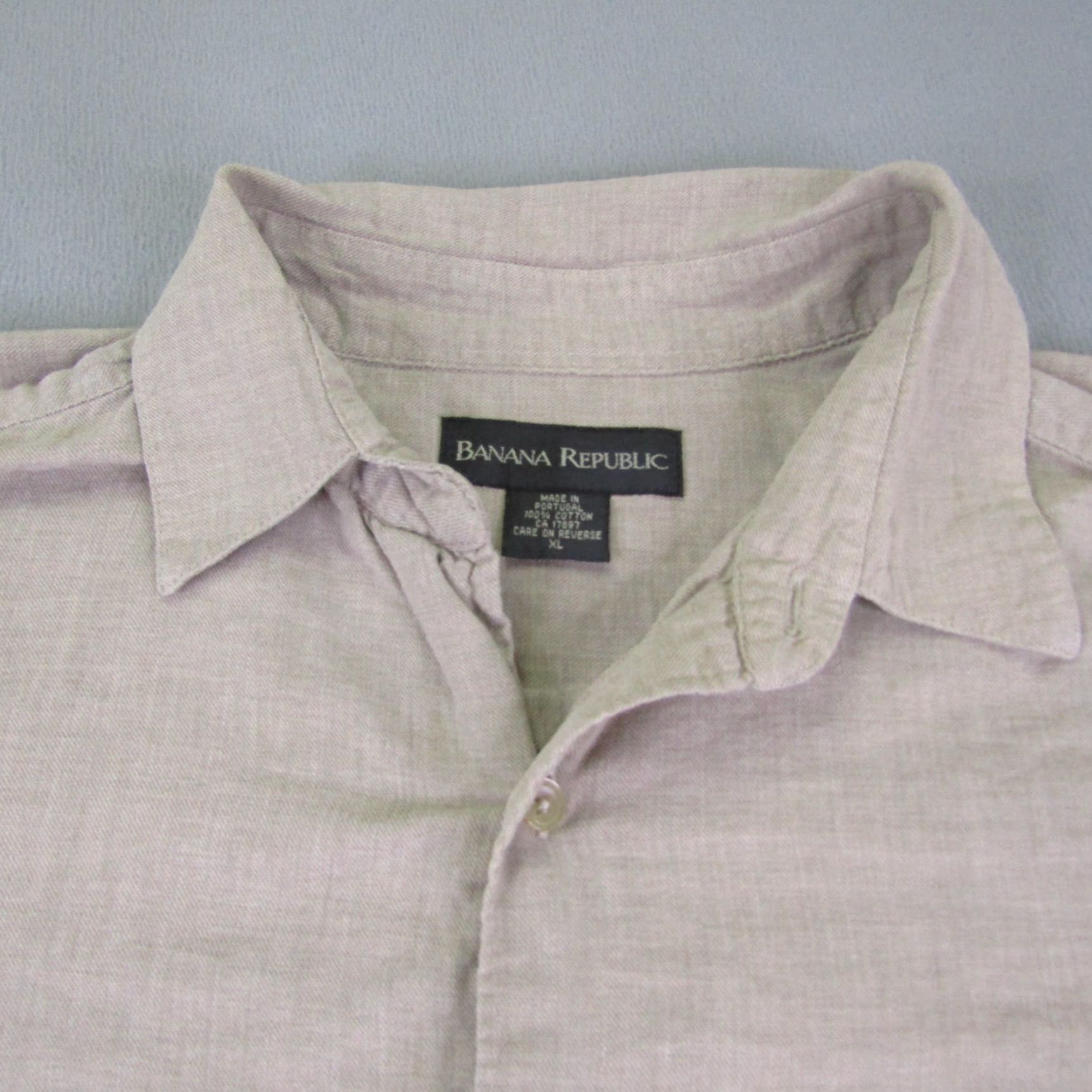 Banana Republic VINTAGE Banana Republic Shirt Mens XL Tan Button Up Flannel Twill Beige Cotton Long Sleeve Collared Pocketed Regular Button-Up Mens Size US XL / EU 56 / 4 - 2 Thumbnail