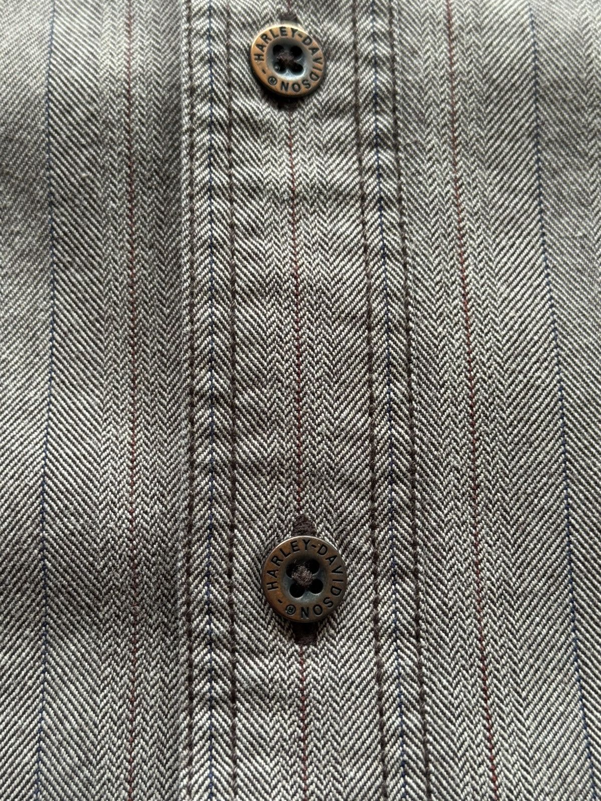 Harley Davidson HARLEY DAVIDSON EMBROIDERED STRIPED BUTTON LONG SLEEVE SHIRT Size US XXL / EU 58 / 5 - 9 Thumbnail