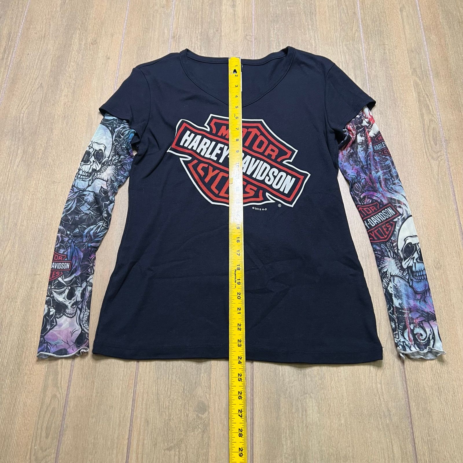 Harley Davidson Y2K Harley Davidson Sz M Black Logo Tattoo Long Sleeve USA Size M / US 6-8 / IT 42-44 - 8 Thumbnail