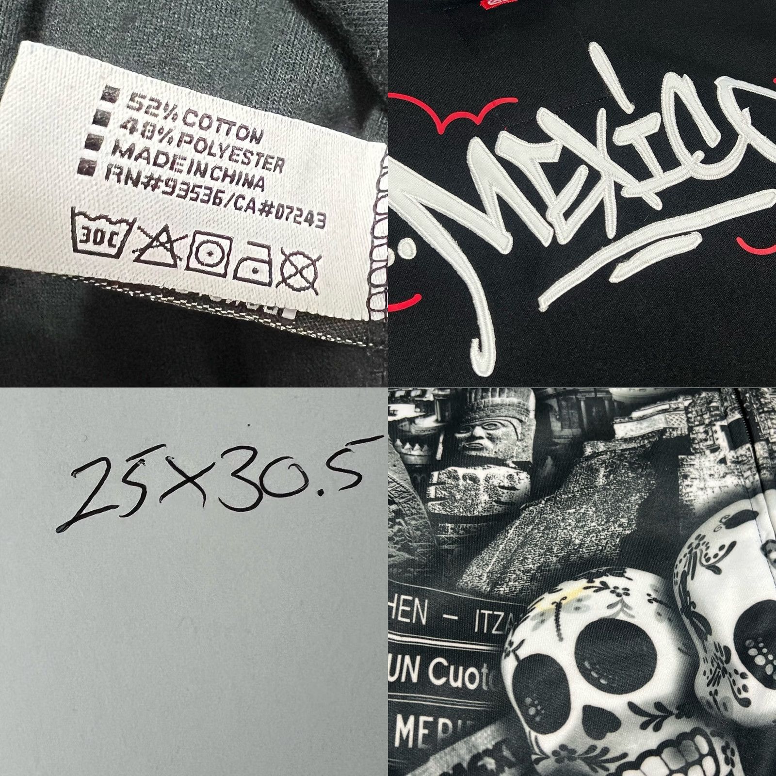 Ecko Unltd. ECKO UNLTD Jacket Mens LARGE Bomber Zip Up Day Of The Dead Skulls Black - Rare Size US L / EU 52-54 / 3 - 8 Thumbnail