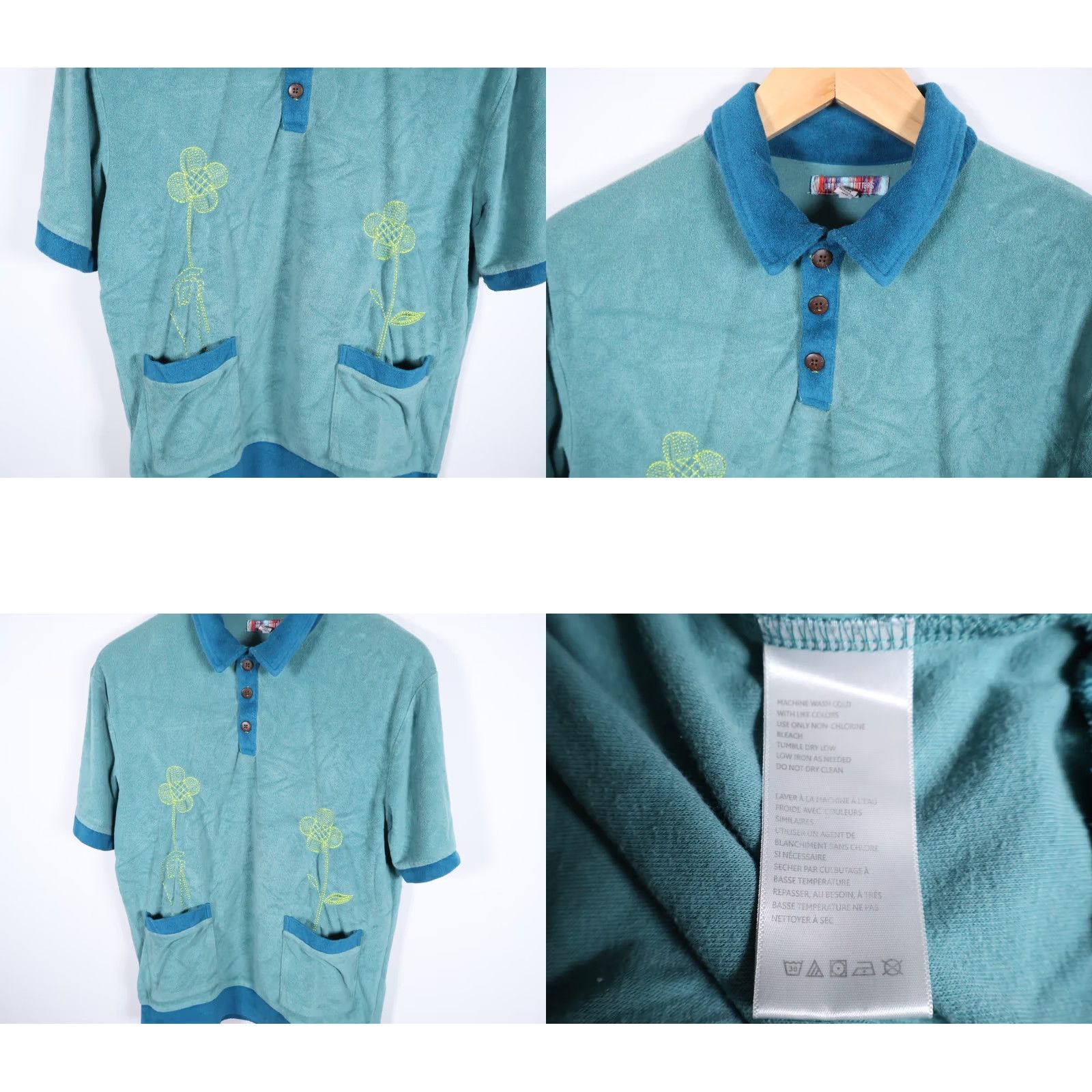 Urban Outfitters Urban Outfitters Polo Shirt Men's Large Green Embroidered Floral Terry Cloth 90s Retro Polo Shirt Mens L Green Embroidered Floral Size US L / EU 52-54 / 3 - 8 Thumbnail