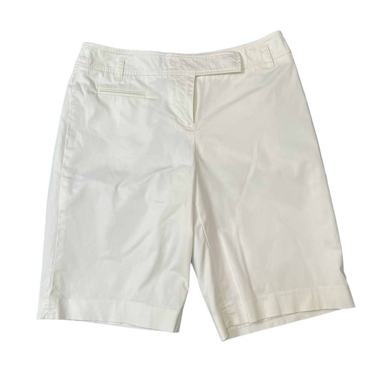 Loft Ann Taylor LOFT lined white high rise chino shorts women's 4 Size 27" / US 4 / IT 40 - 2 Thumbnail