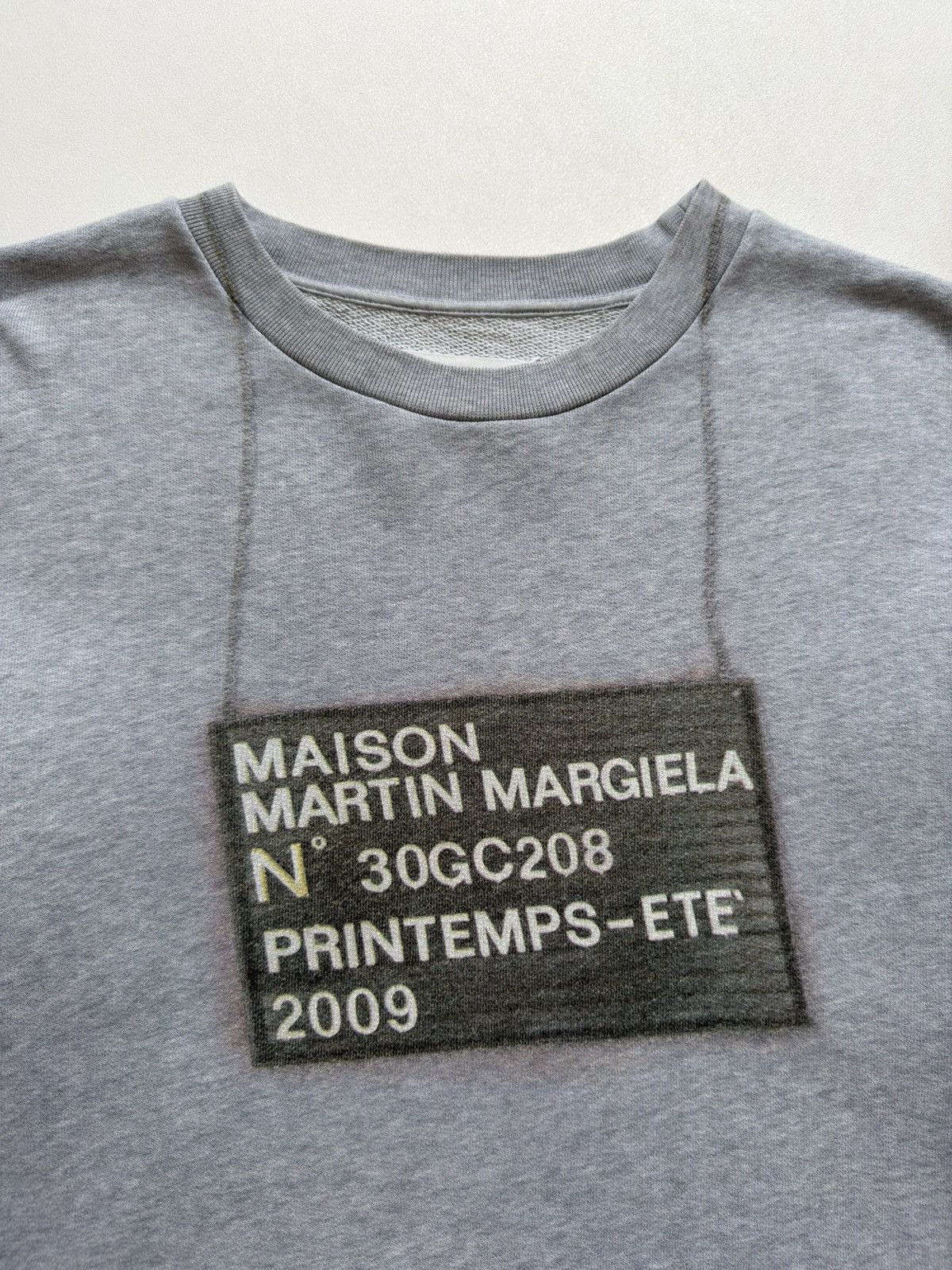 Maison Margiela S/S 09 Grey Cotton ‘Plaque Logo’ Sweatshirt Size US M / EU 48-50 / 2 - 6 Thumbnail