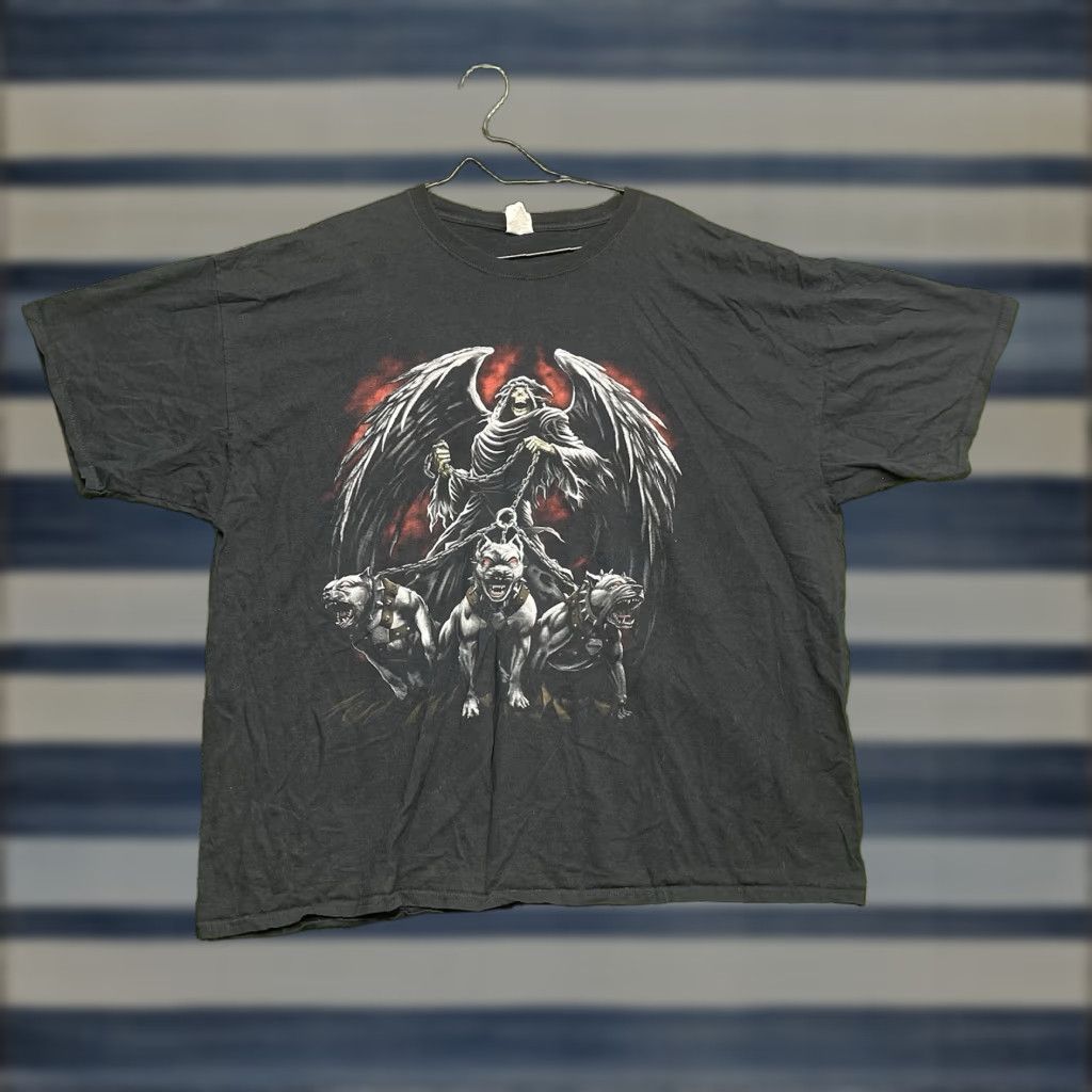 Affliction VINTAGE Sinister Mens T-Shirt 2XL Black Graphic Print Grunge Punk Skull All Over Print AOP 2000s Boys Size US XXL / EU 58 / 5 - 1 Thumbnail