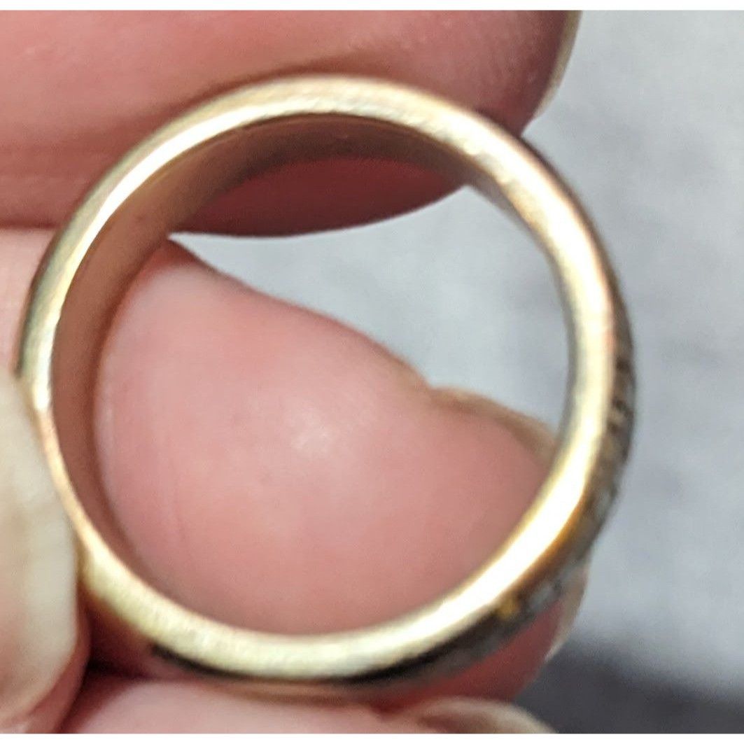 Other Rose Gold Tone Stainless Steel Greek Key Engraved Ring Size Size ONE SIZE - 7 Thumbnail