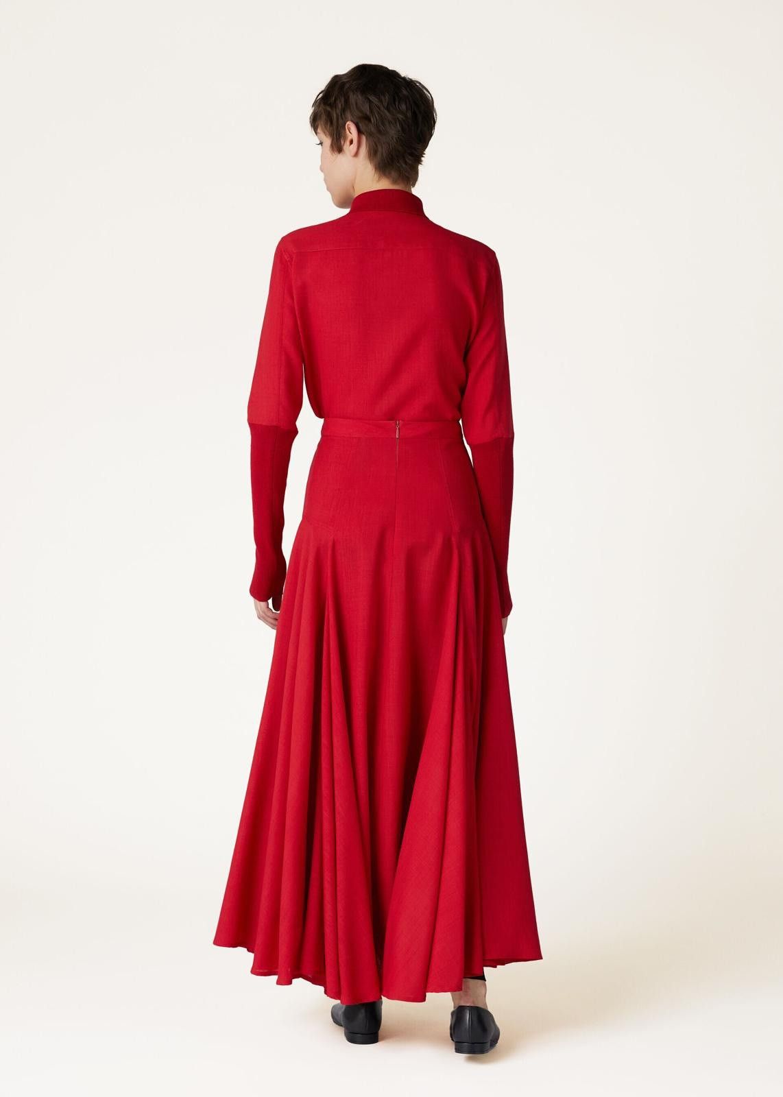 Loro Piana o1srvl11e0225 FAN7058 Flavia Skirt in Red Size 26" / US 2 / IT 38 - 4 Thumbnail