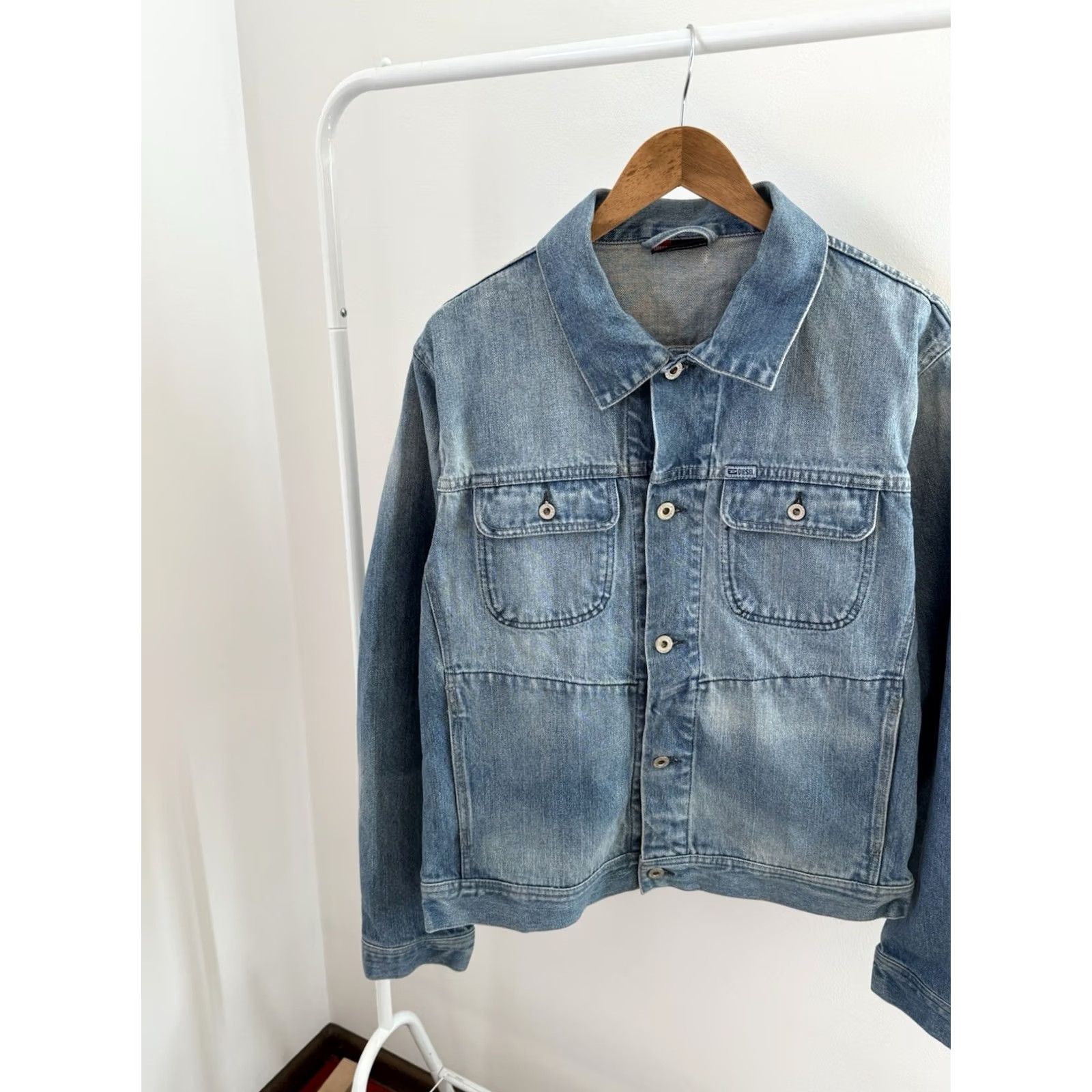 Diesel Diesel Denim Jacket Light Blue Vintage Trucker Button Up Men’s XL Jacket 90s Denim Diesel USA City Bomber Size US XL / EU 56 / 4 - 3 Thumbnail