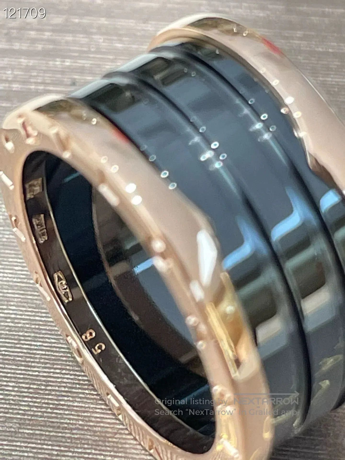 Bvlgari Bvlgari Black Ceramic Rose Gold Spring Ring. Size ONE SIZE - 5 Thumbnail
