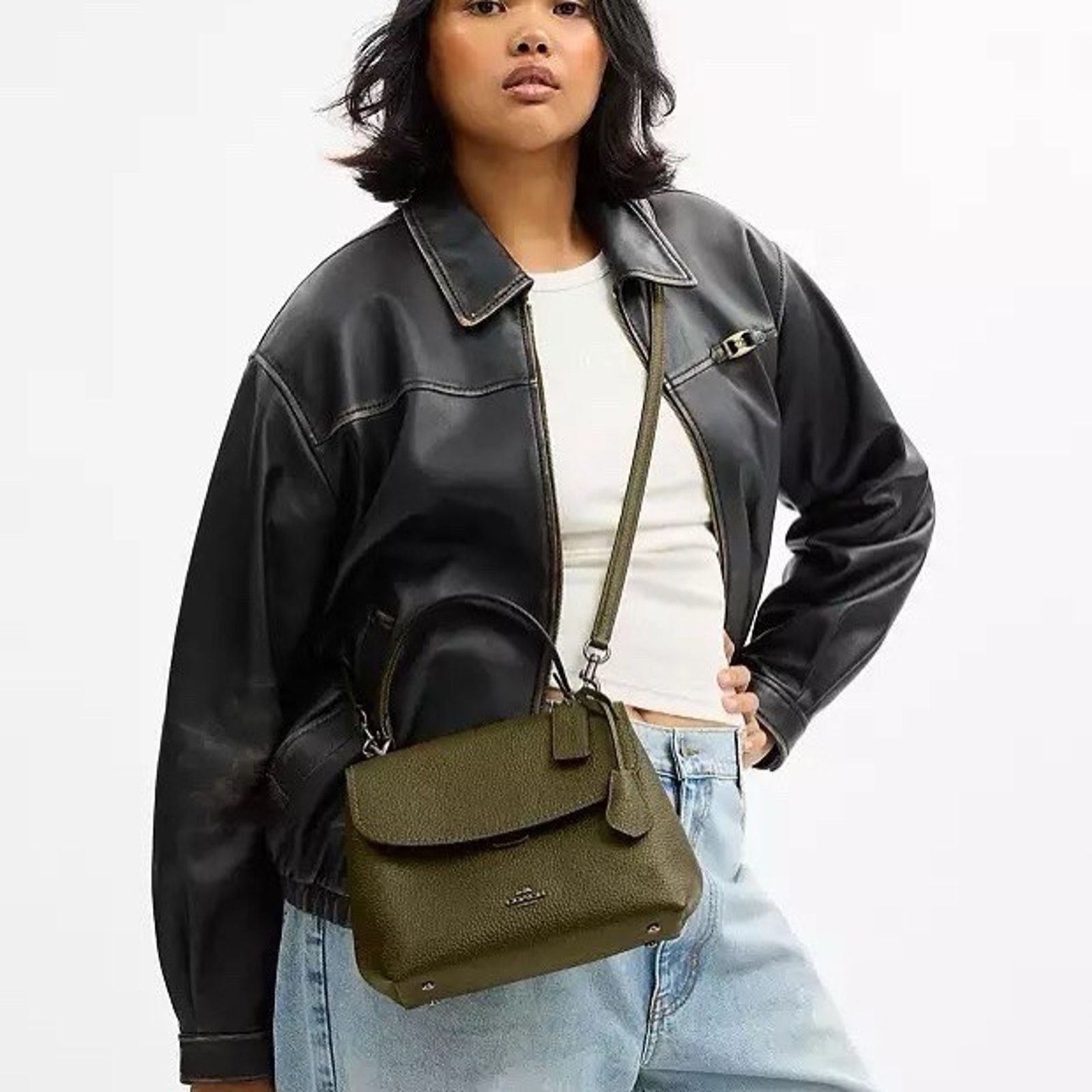 Coach NWT Coach Emory Top Handle Bag leather CCE53 QBOLV Olive Size ONE SIZE - 10 Thumbnail