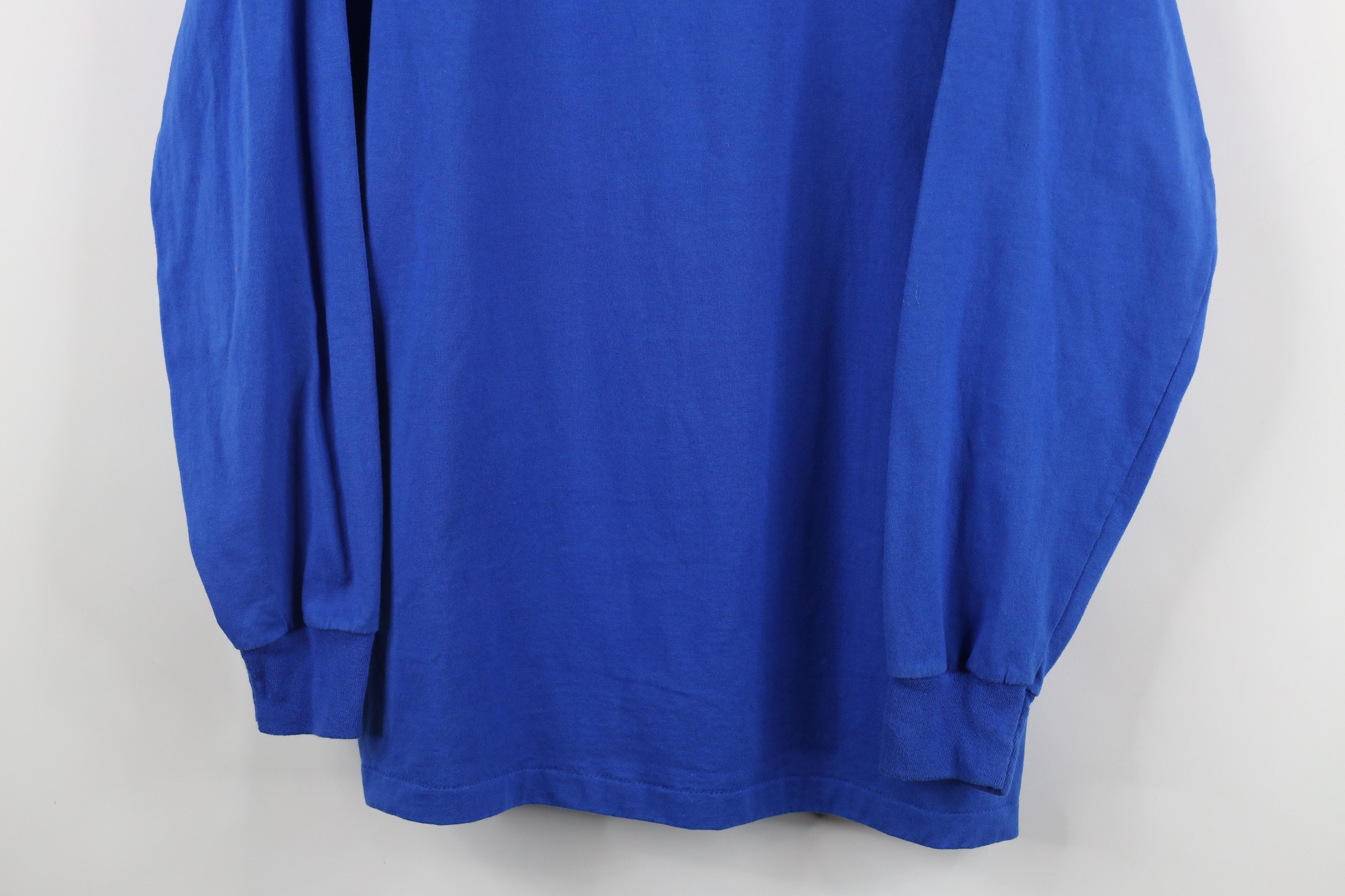 Vintage Vintage 90s Streetwear Long Sleeve T-Shirt Blue Cotton USA Size US L / EU 52-54 / 3 - 3 Thumbnail