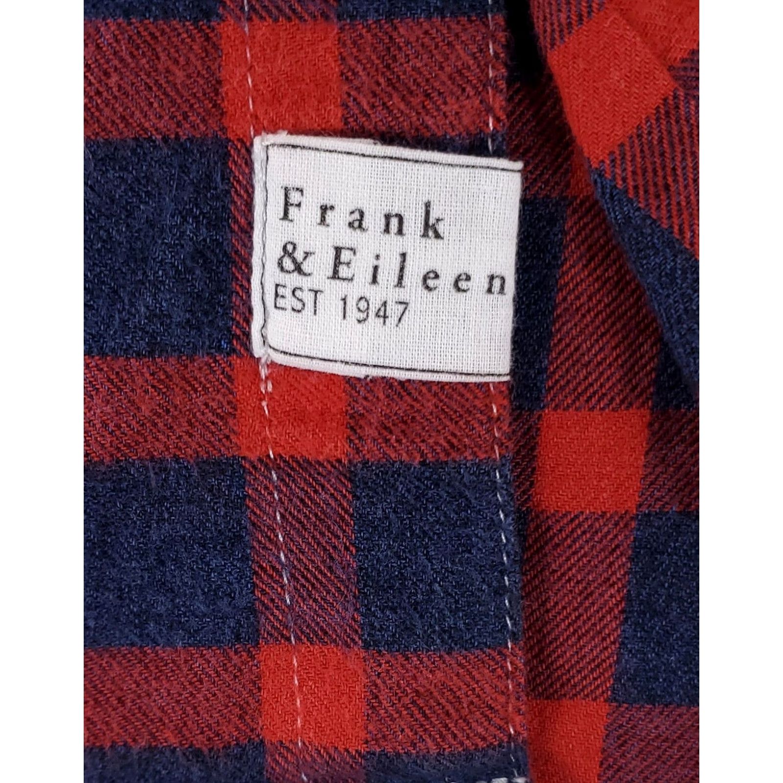 Frank & Eileen VINTAGE Frank & Eileen Button-Up Shirt Women M Red Blue Plaid Boyfriend Made USA Womens M Size M / US 6-8 / IT 42-44 - 3 Thumbnail