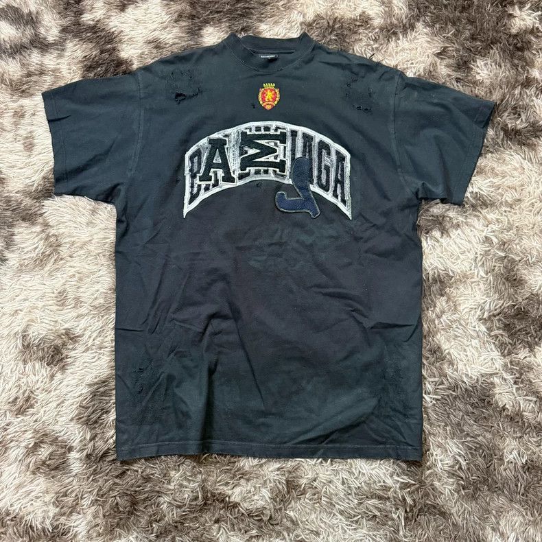Balenciaga Balenciaga Embroidered LOGO short sleeve with clay dyed ho Size US M / EU 48-50 / 2 - 1 Thumbnail