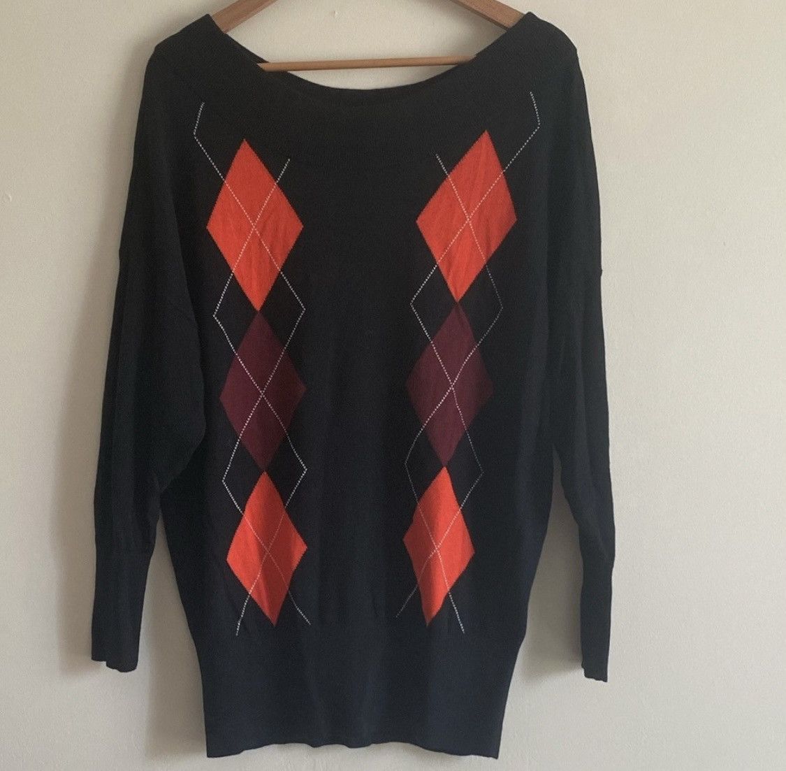 Express EXPRESS ARGYLE PULLOVER SWEATER Size M / US 6-8 / IT 42-44 - 3 Thumbnail